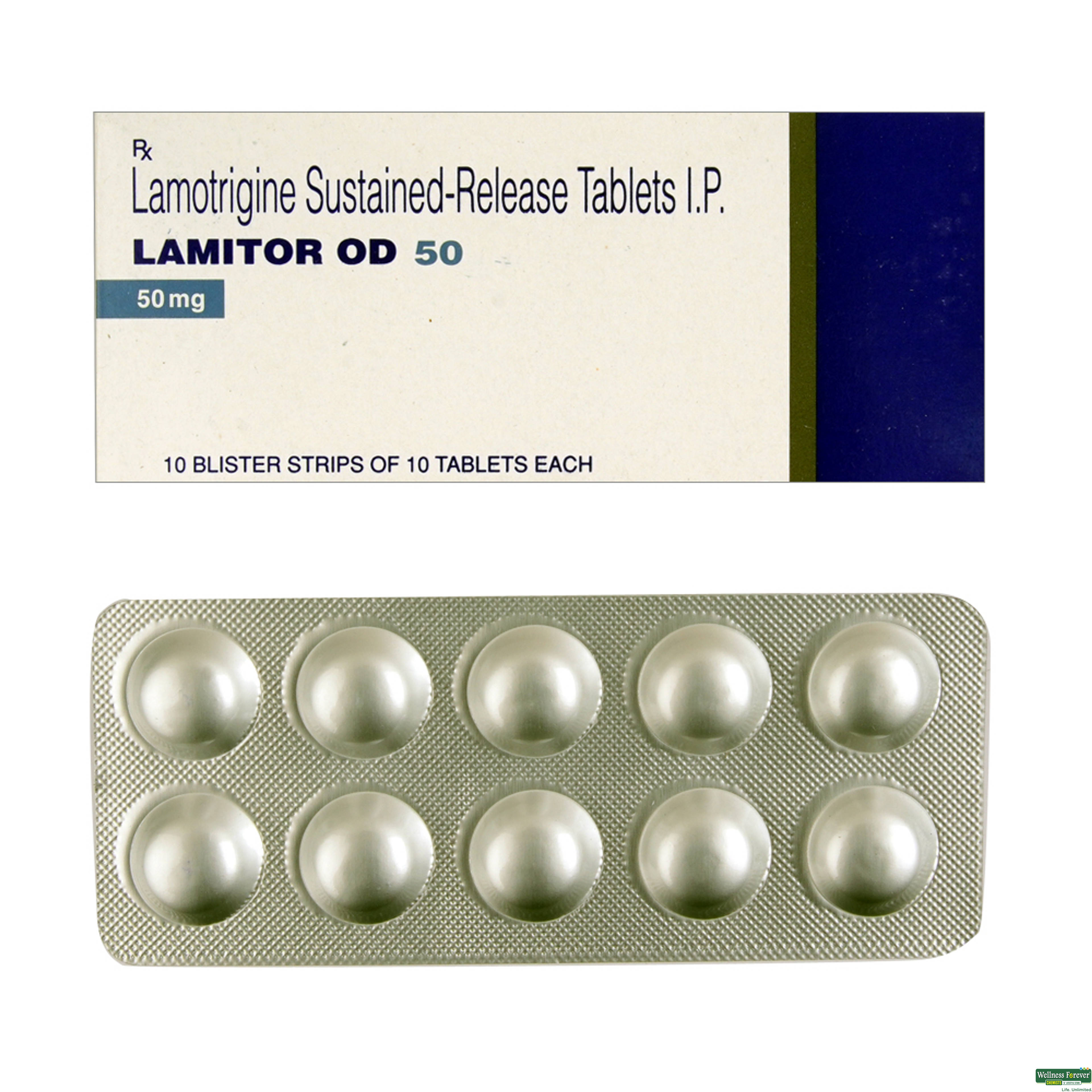 Lamitor-Od 50Mg 10 Tablets-image