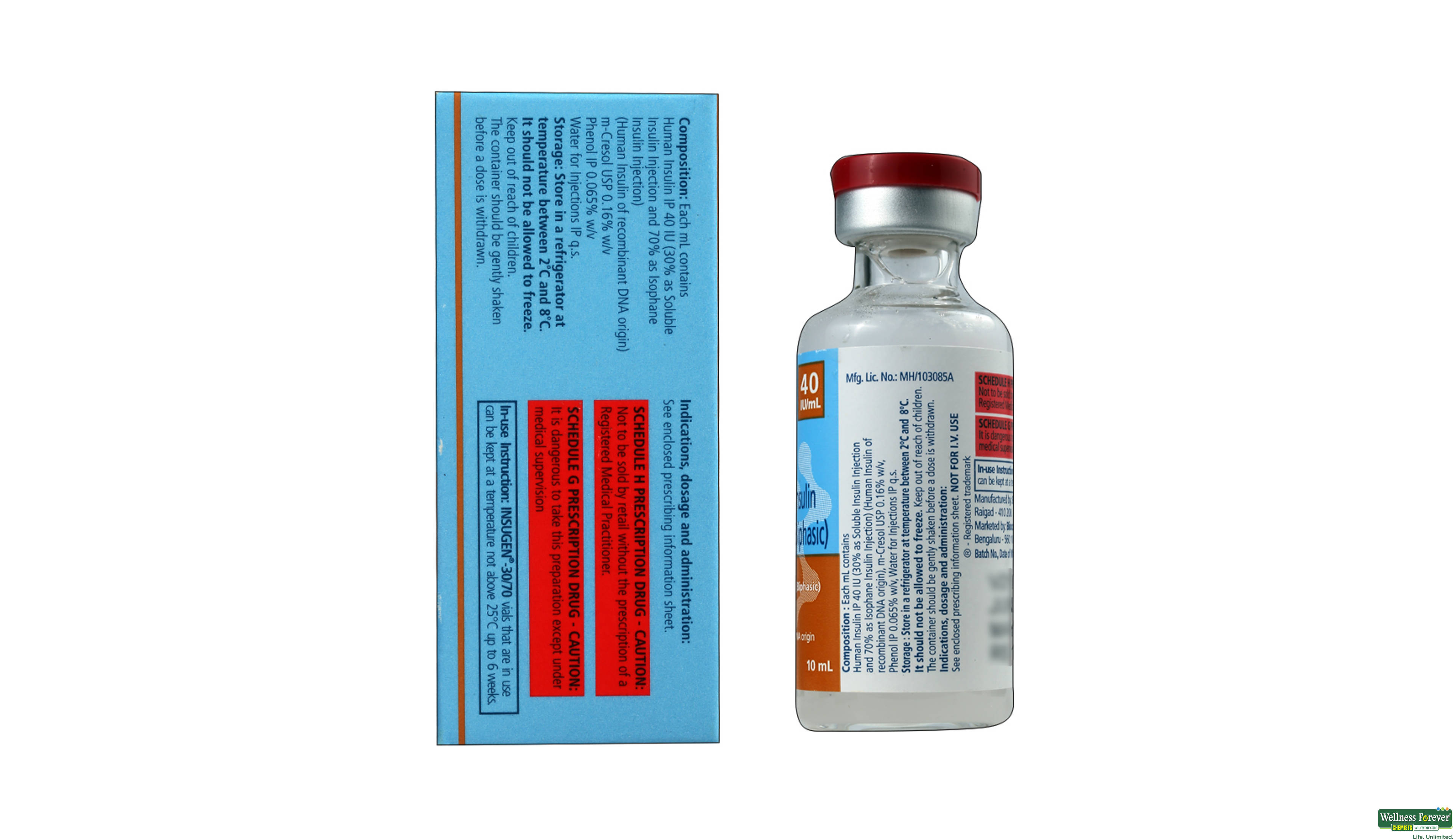 INSUGEN 30/70 40IU 10ML VIAL- 2, 1PC, 