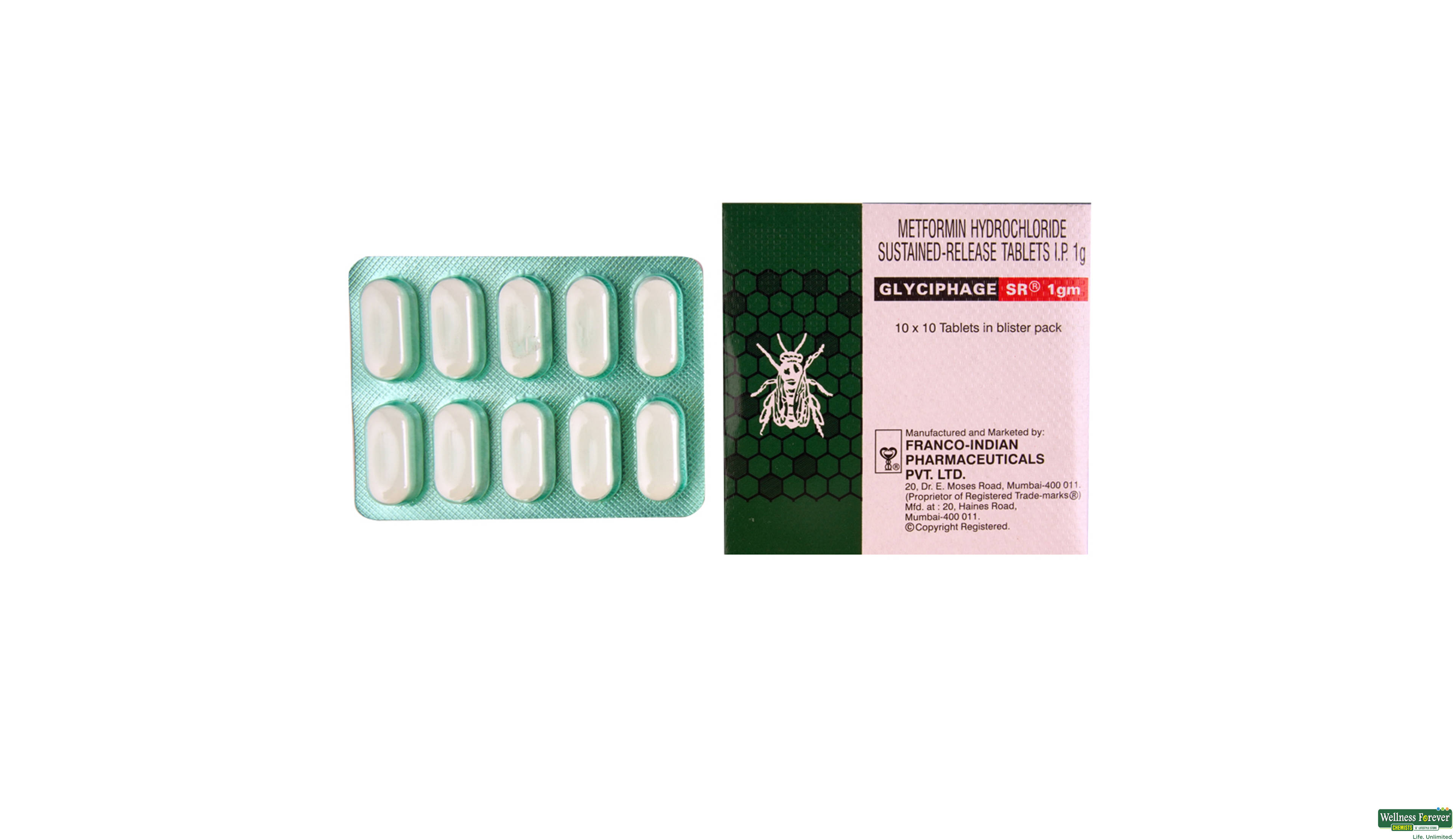 GLYCIPHAGE-SR 1GM 10TAB- 1, 10TAB, 