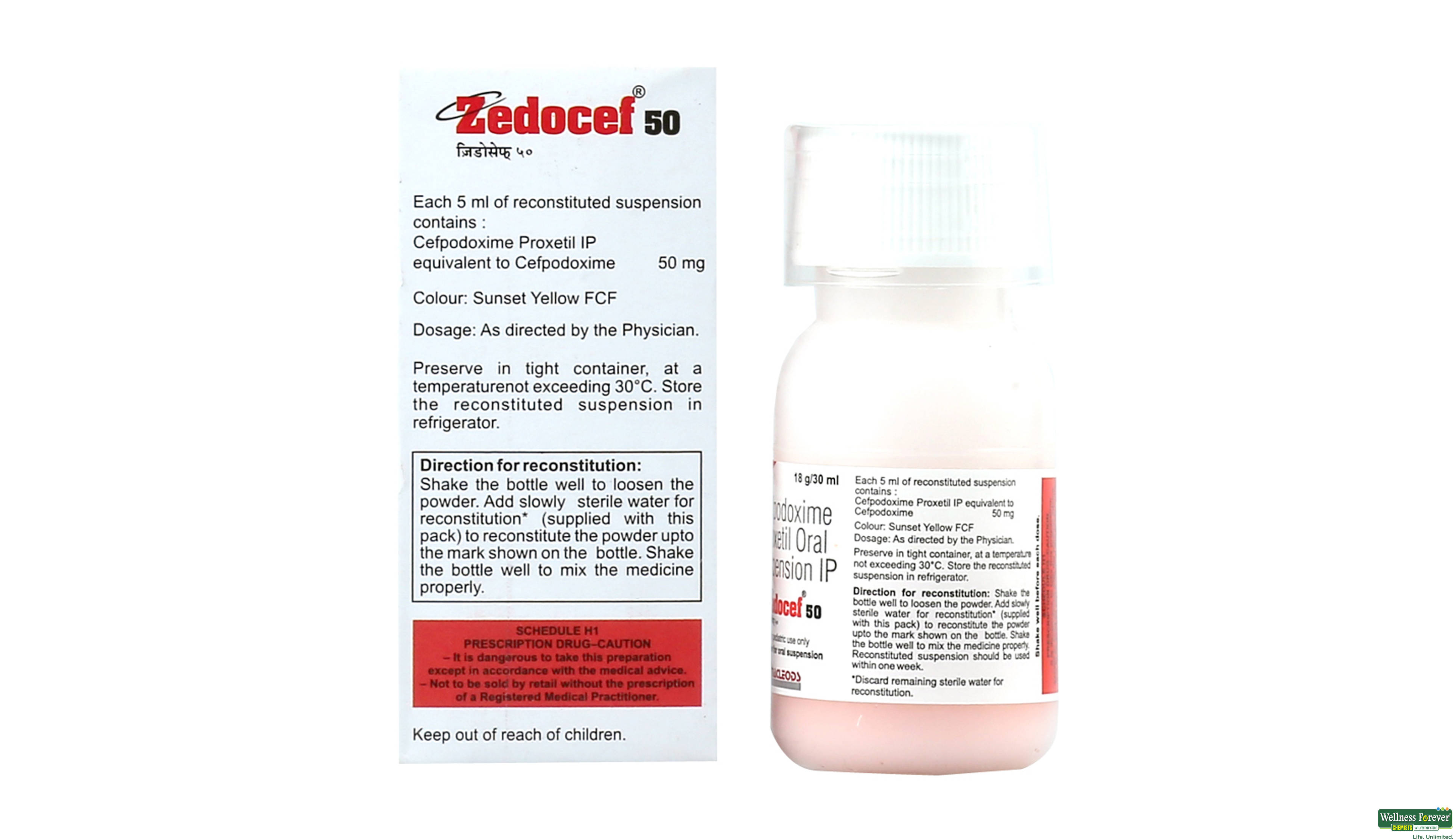 ZEDOCEF 50MG SYP 30ML- 2, 30ML, 