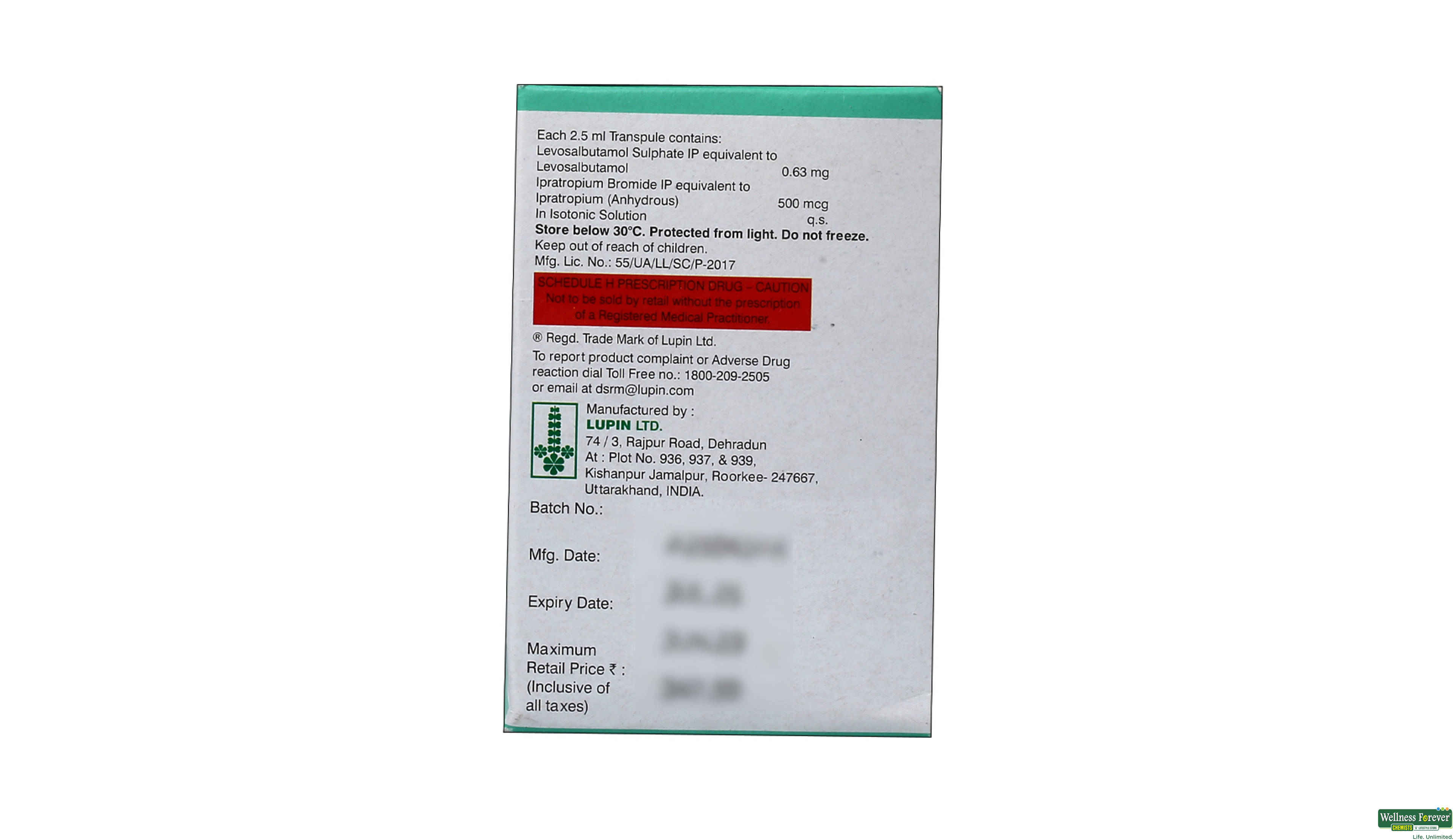 SALBAIR-I NEB 0.63MG TRANSPULES 2.5ML- 2, 2.5ML, 