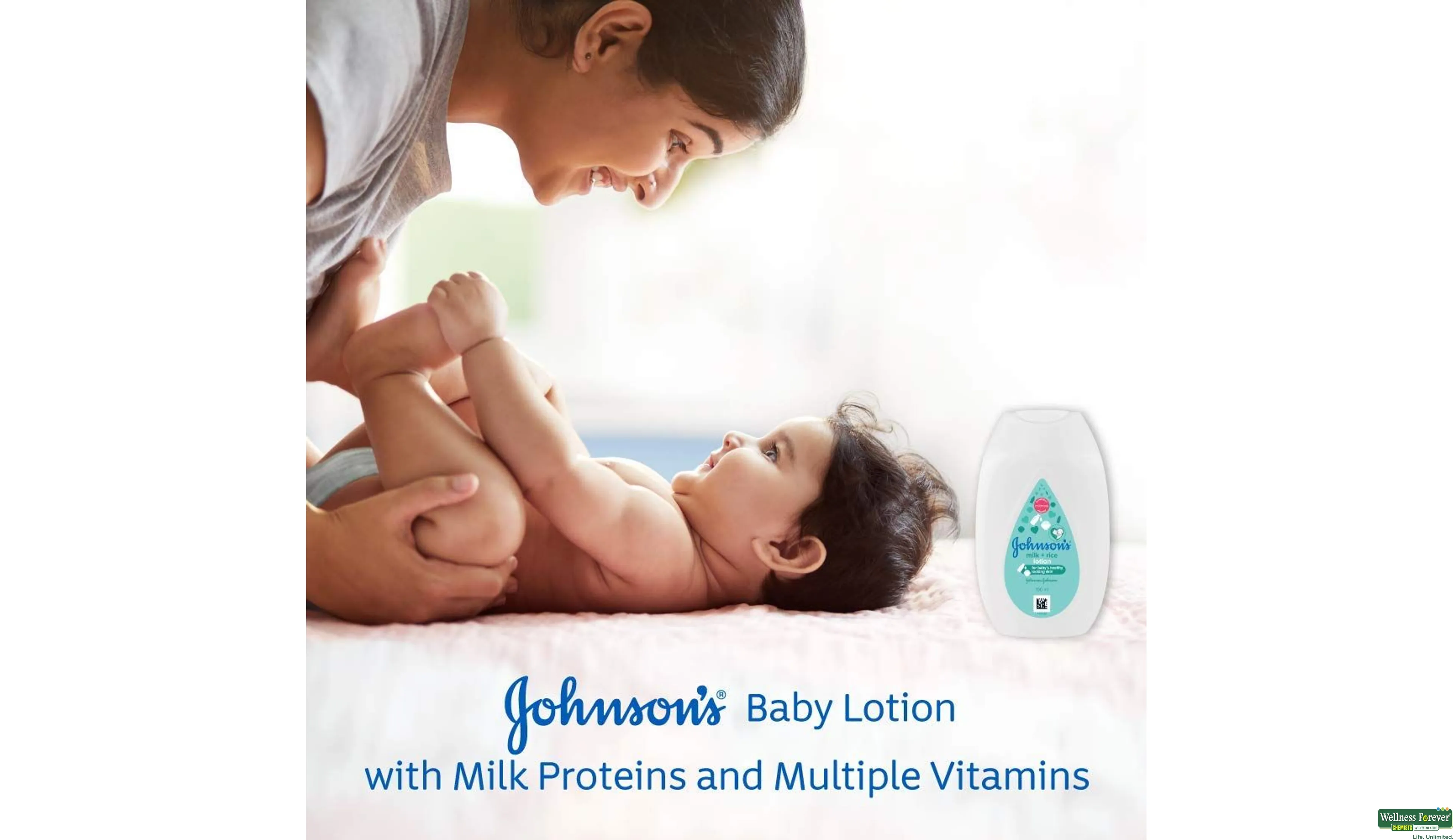 Johnson's Baby Milk + Rice Lotion (200Ml) White