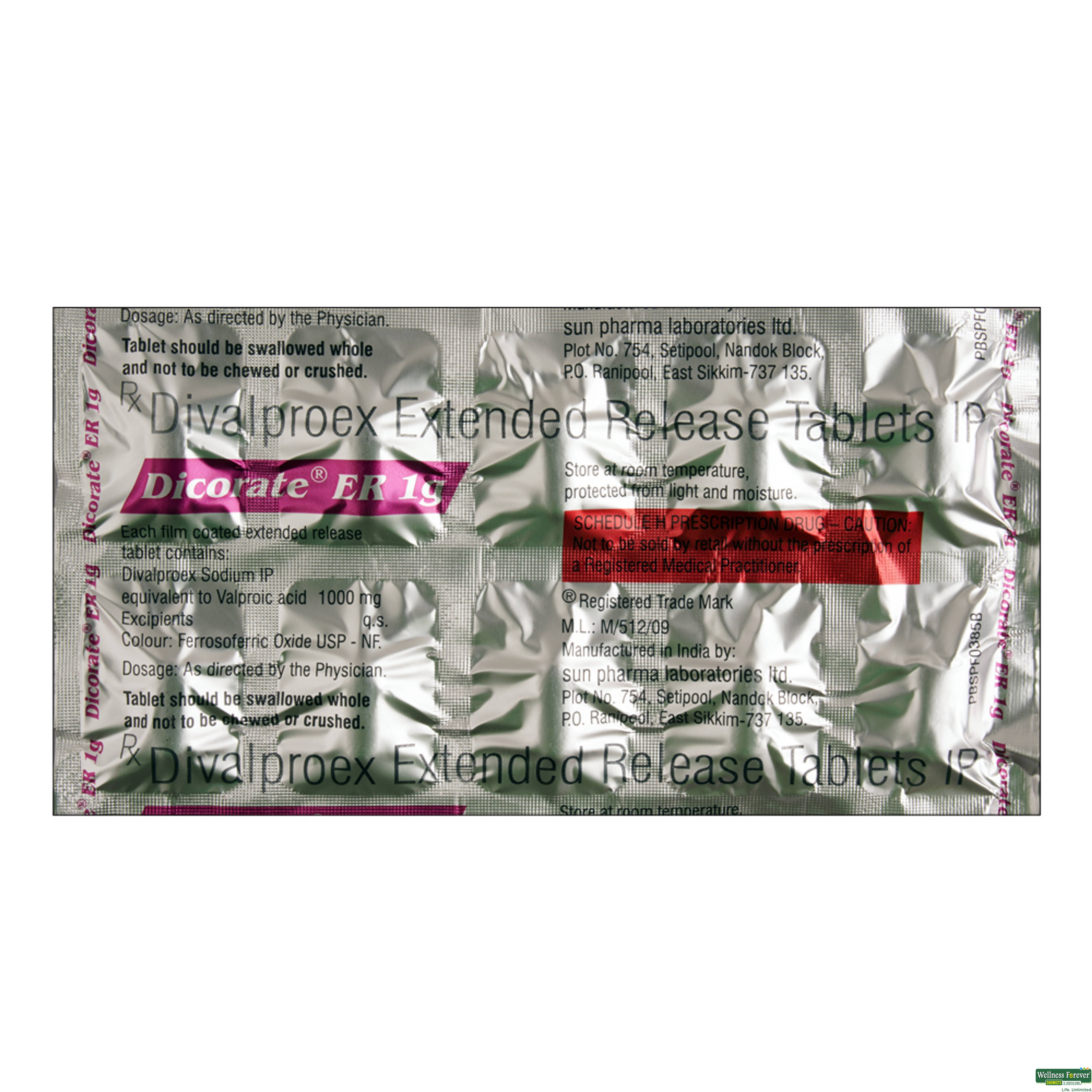 Dicorate-Er 1000Mg 10 Tablets-image