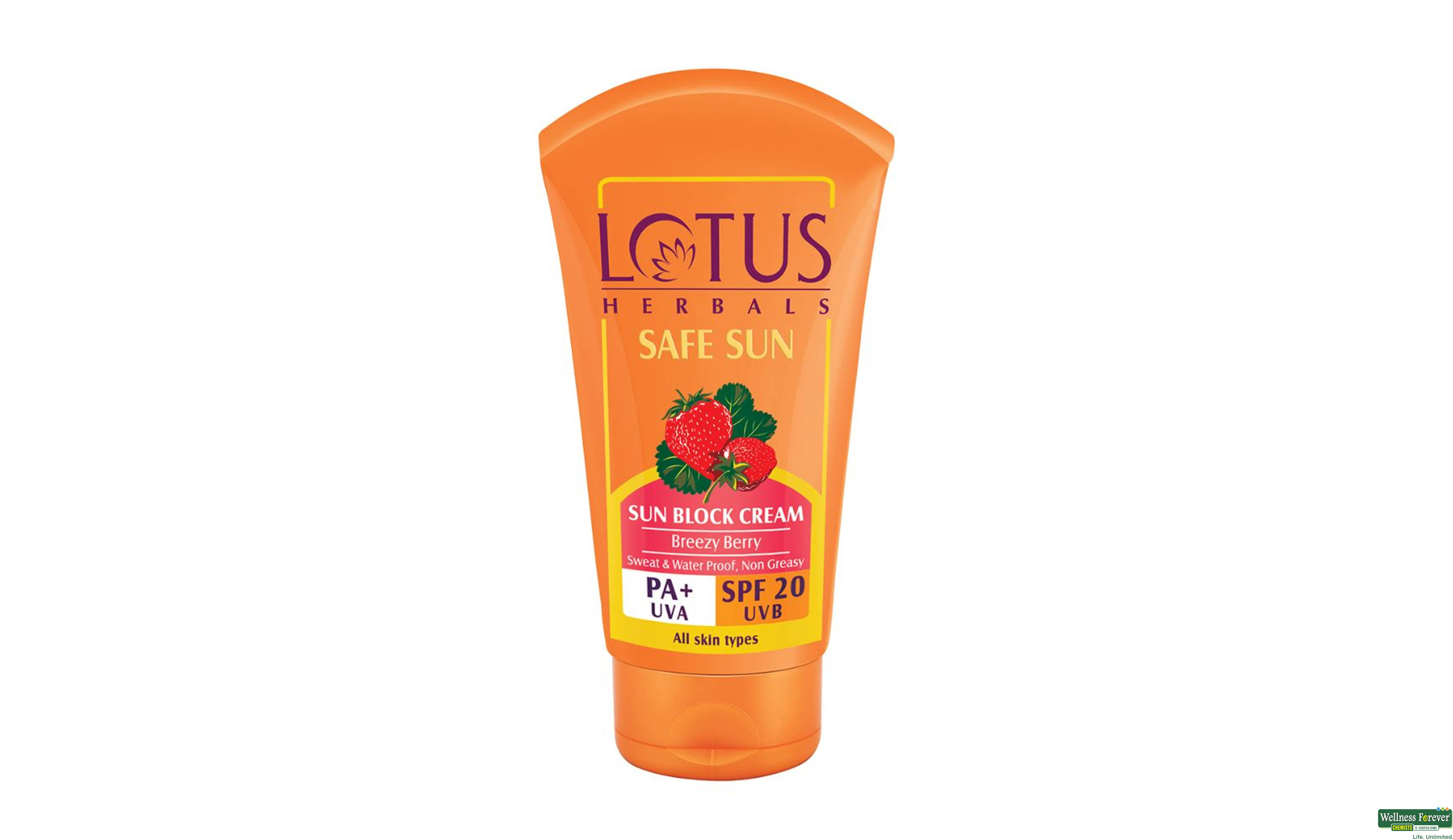 LOTUS B/CRM SPF20 SUNBLOCK 100GM- 1, 100GM, 