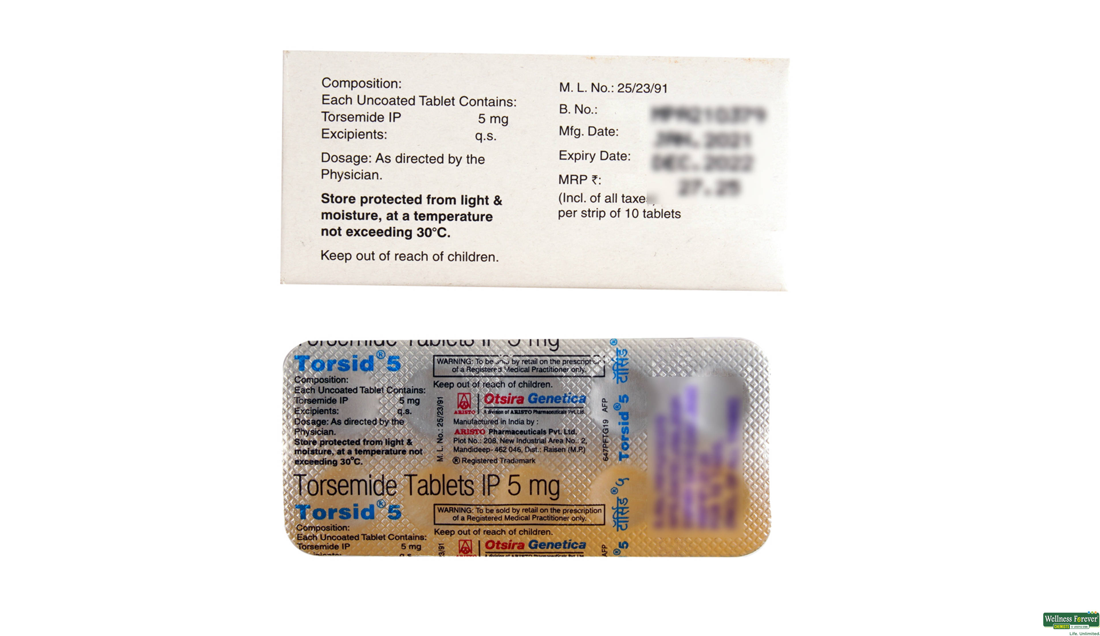 TORSID 5MG 10TAB- 2, 10TAB, 
