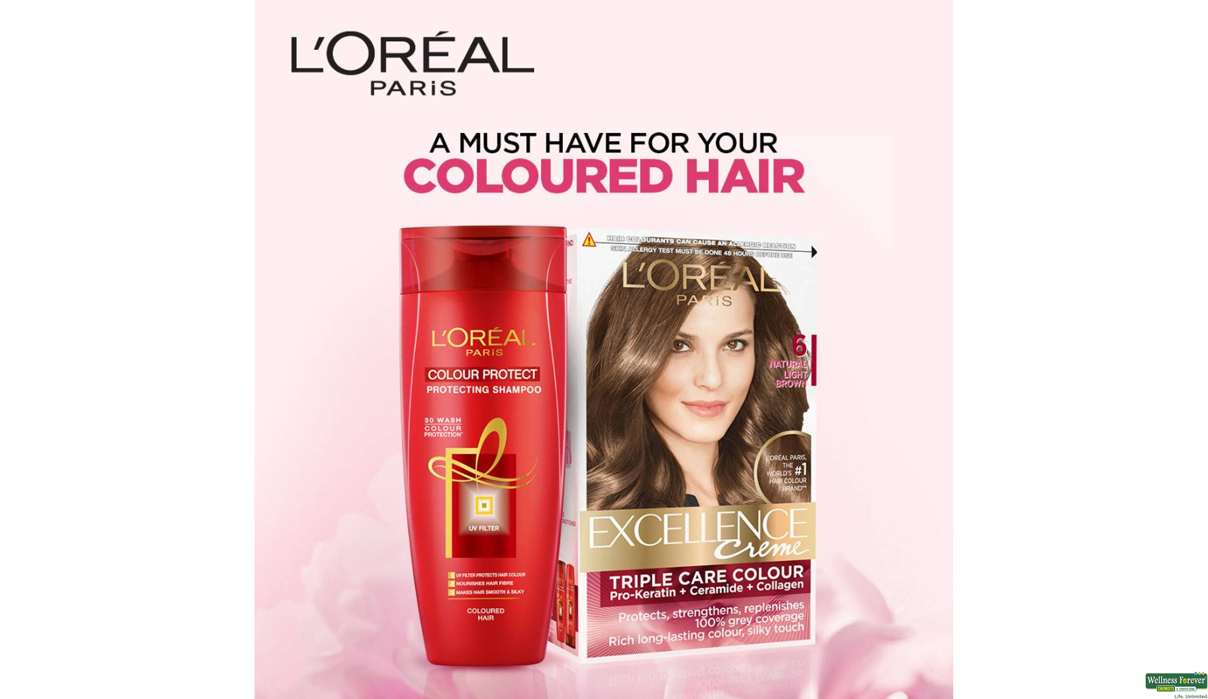 LOREAL HR/COLOR EXCE LIGHT BROWN 6 1PC- 8, 1PC, 