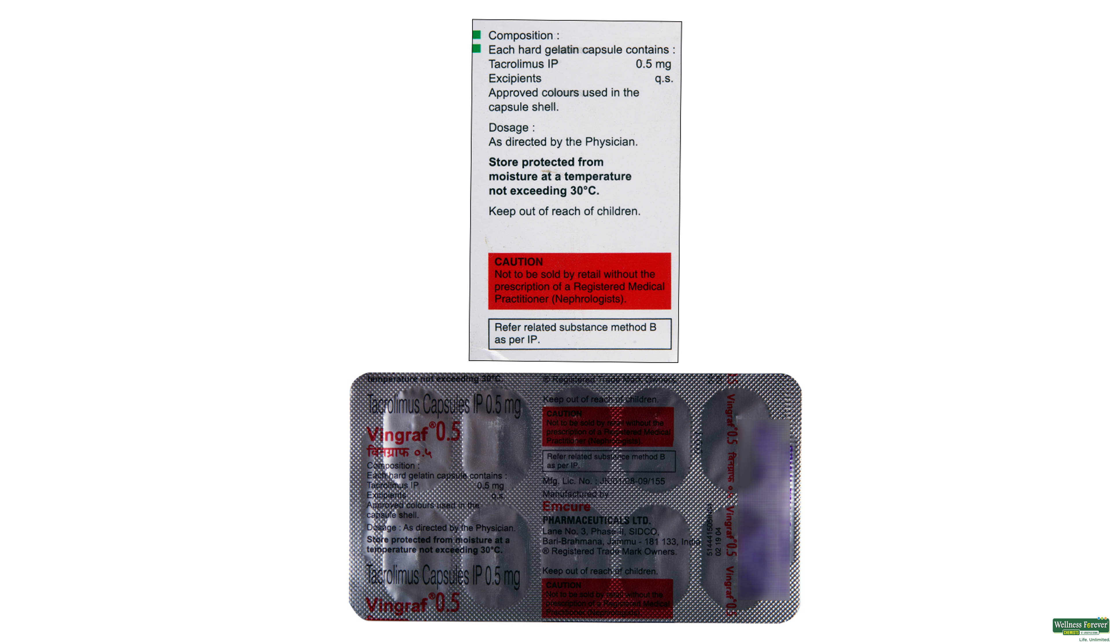 VINGRAF 0.5MG 10CAP- 2, 10CAP, 