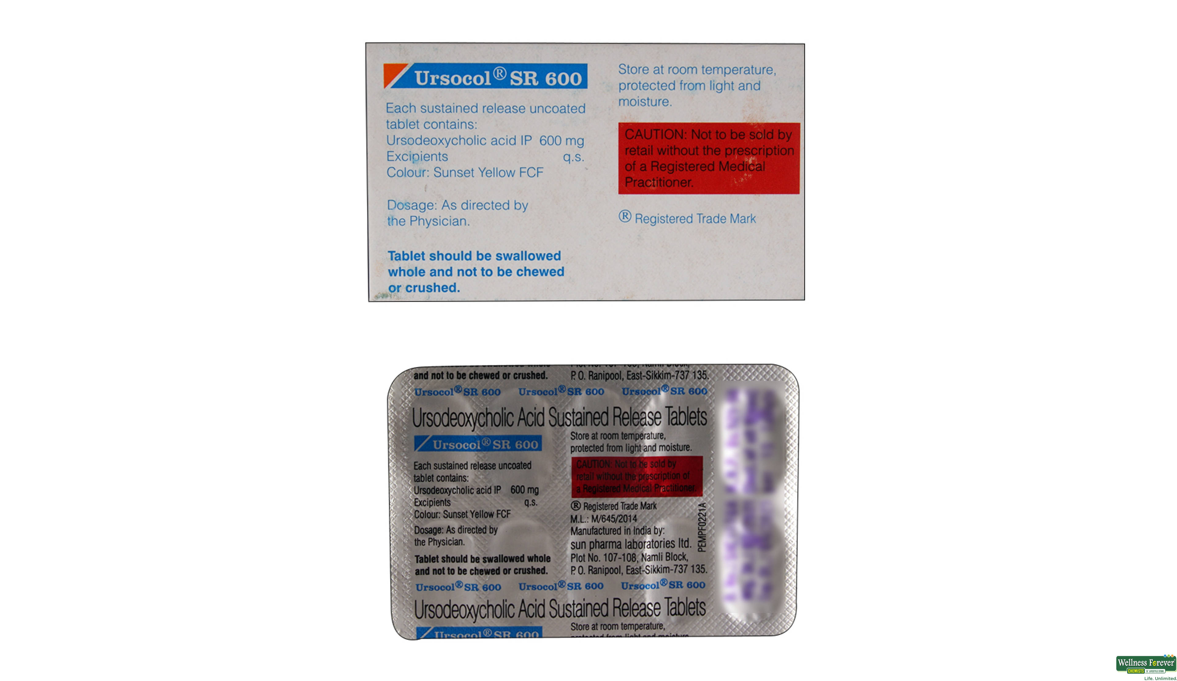 URSOCOL-SR 600MG 10TAB- 2, 10TAB, 