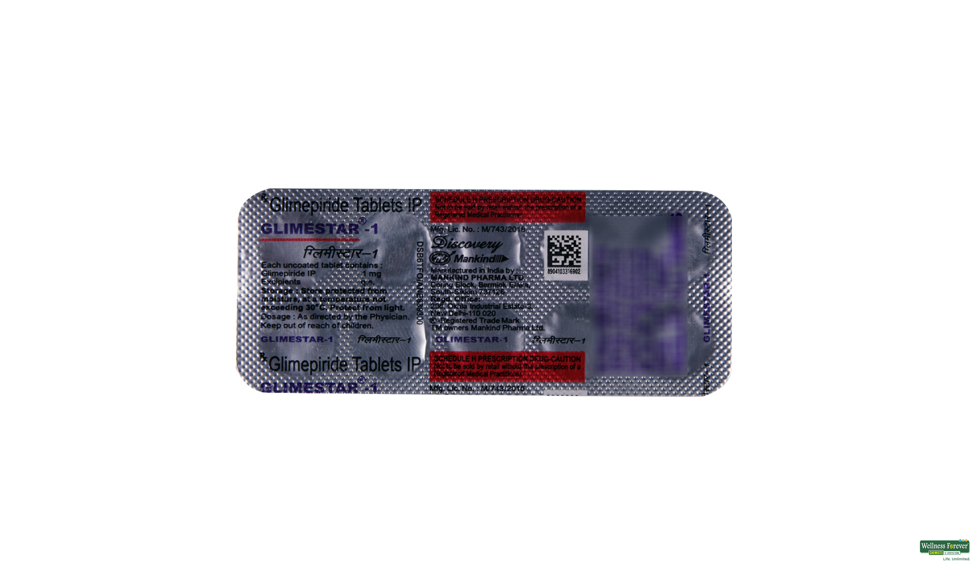 GLIMESTAR 1MG 10TAB- 2, 10TAB, 