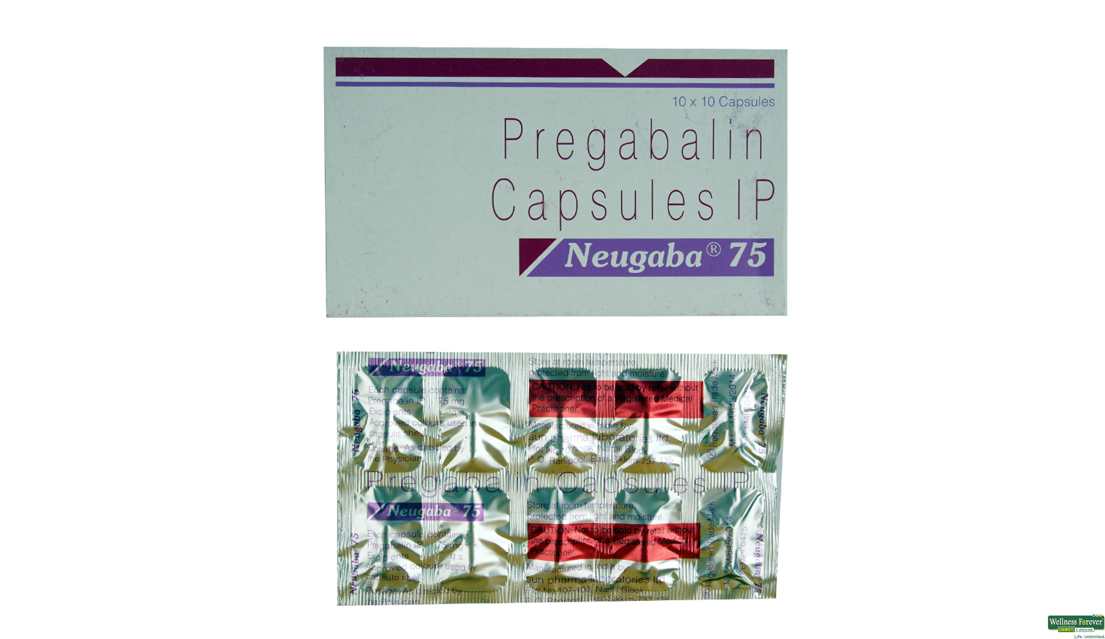 NEUGABA 75MG 10CAP- 1, 10CAP, 