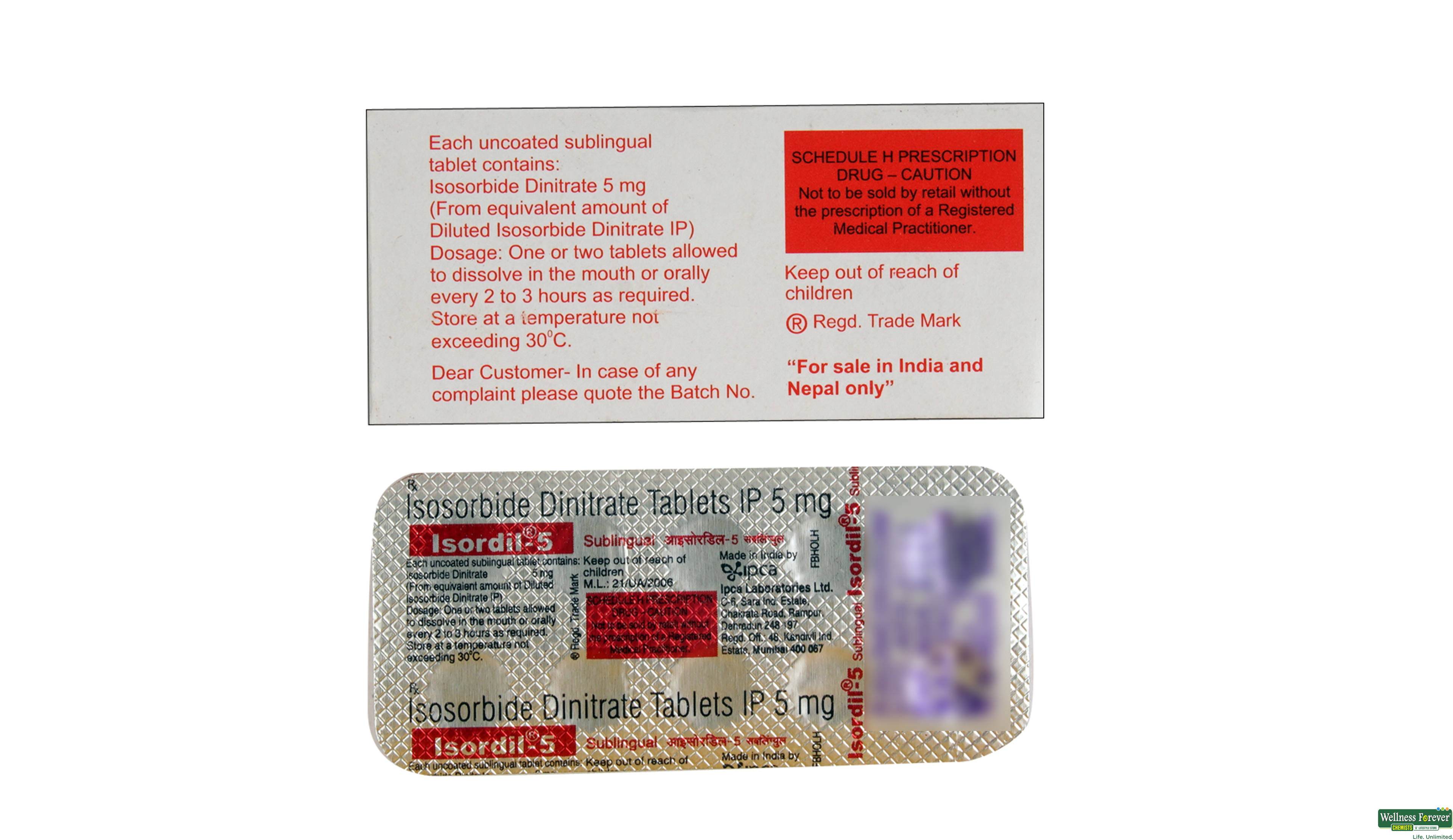 ISORDIL 5MG 10TAB- 2, 10TAB, 
