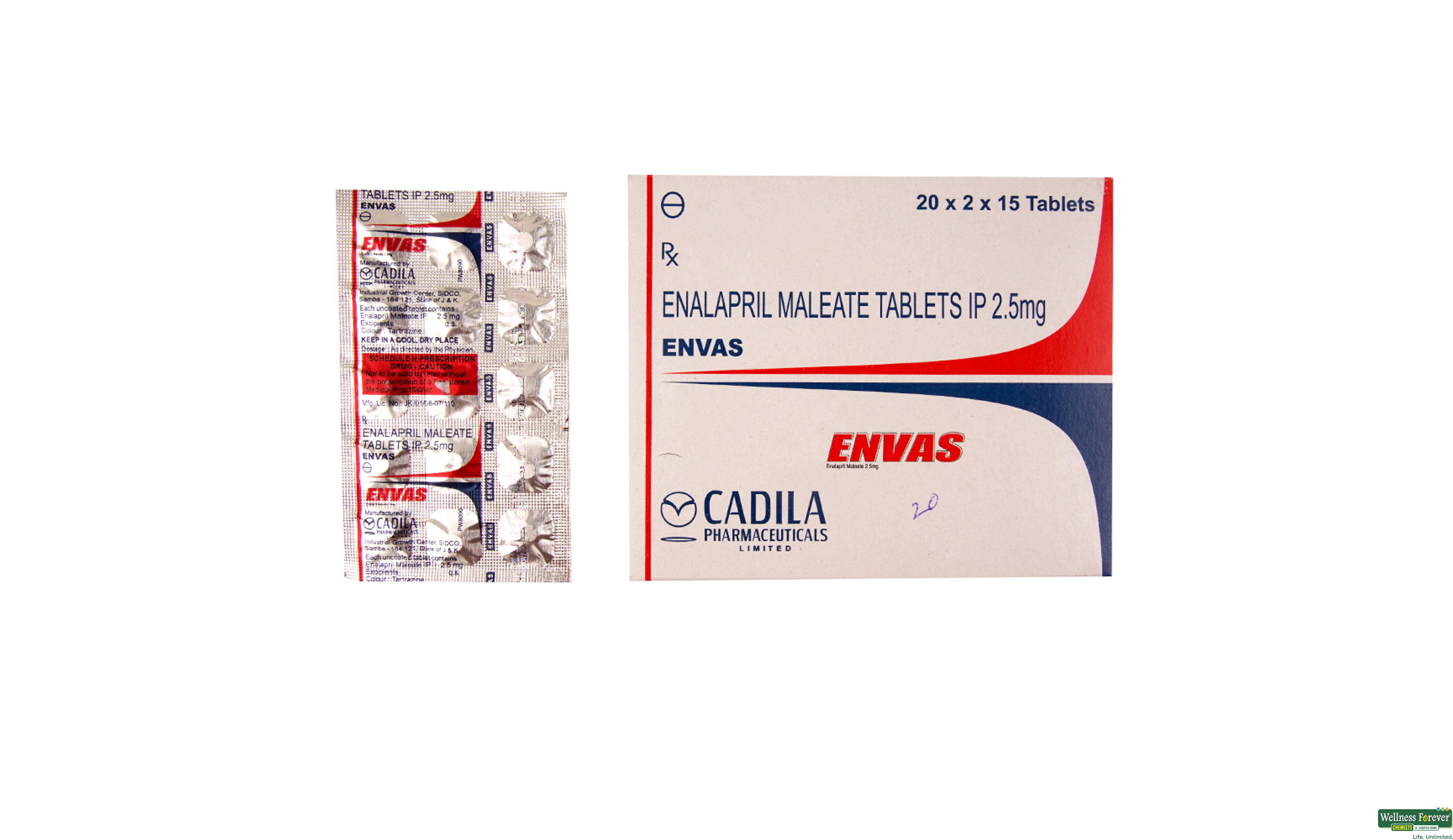 ENVAS 2.5MG 15TAB- 1, 15TAB, 