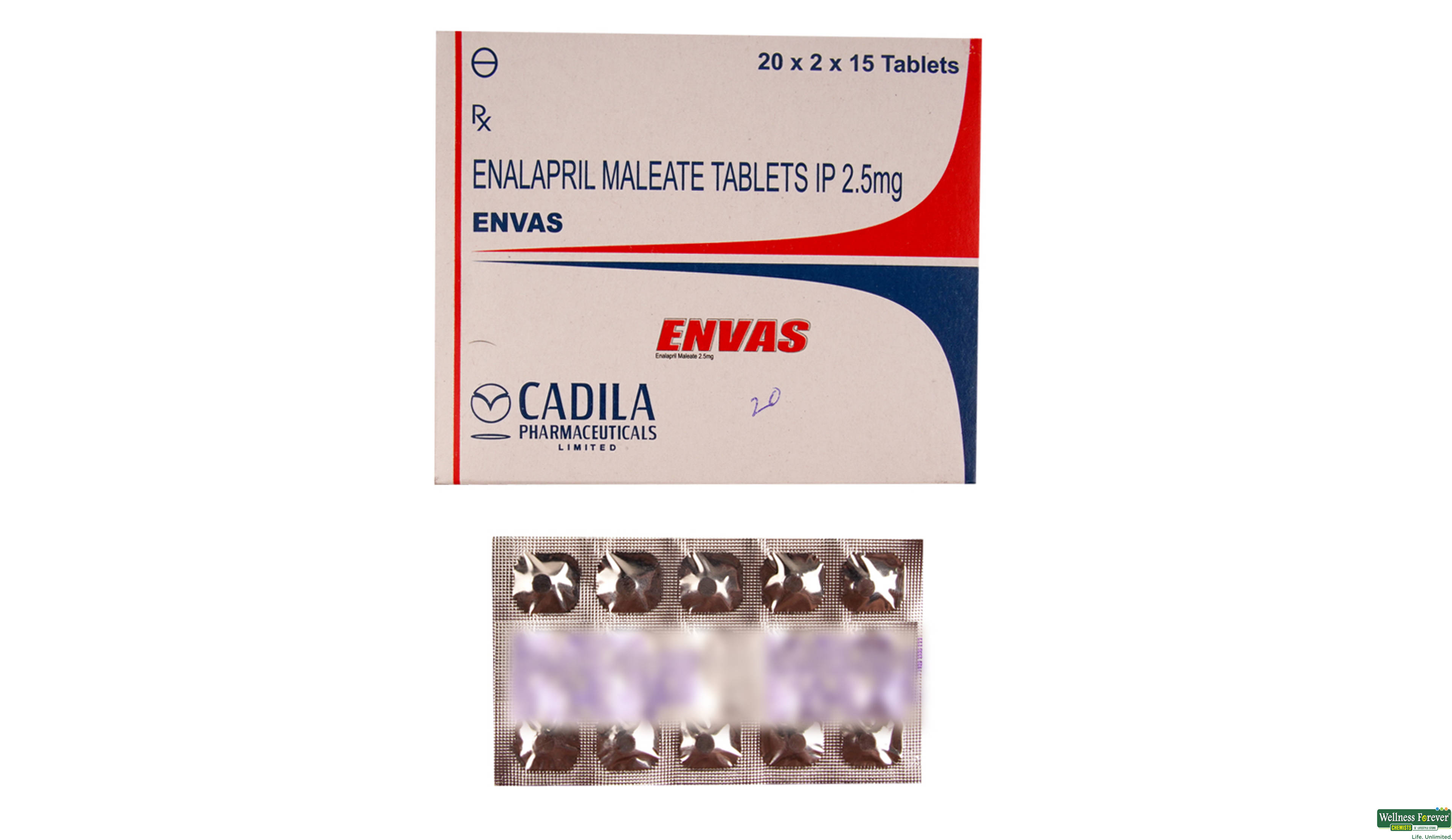 ENVAS 2.5MG 15TAB- 2, 15TAB, 