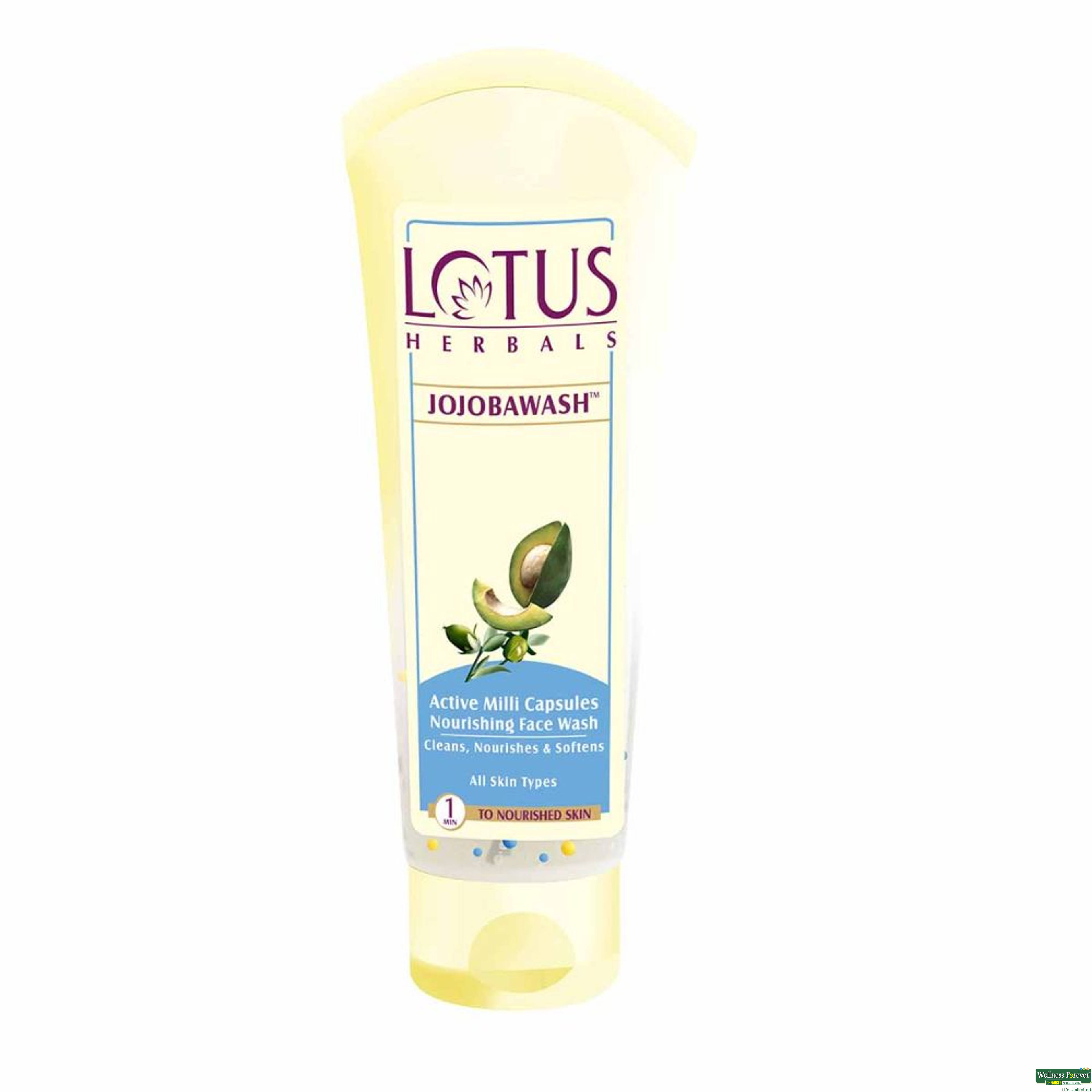 Lotus Herbals Jojobawash Active Milli Capsules Nourishing Face Wash, 80 ml-image