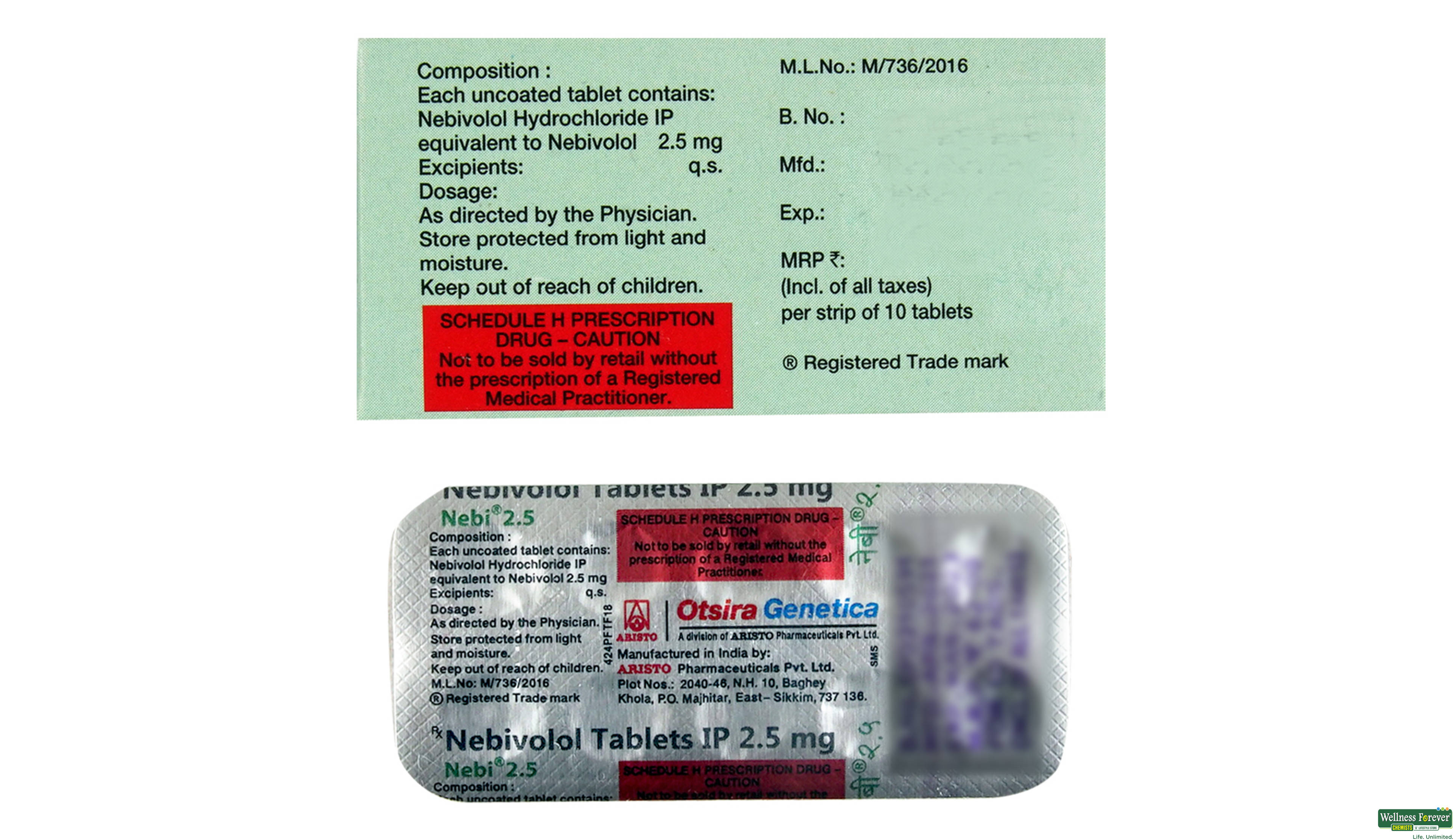 NEBI 2.5MG 10TAB- 2, 10TAB, 
