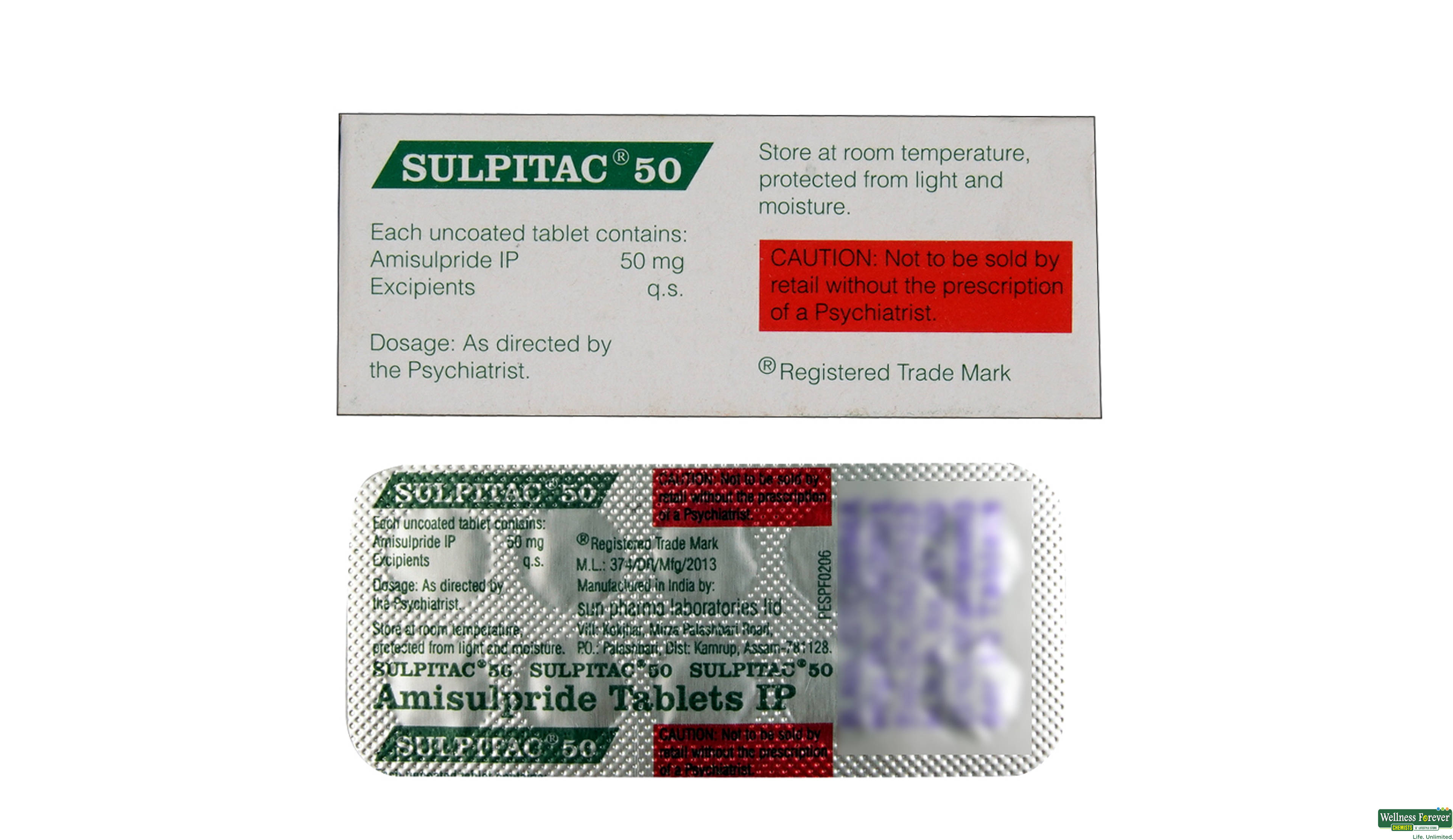 SULPITAC 50MG 10TAB- 2, 10TAB, 