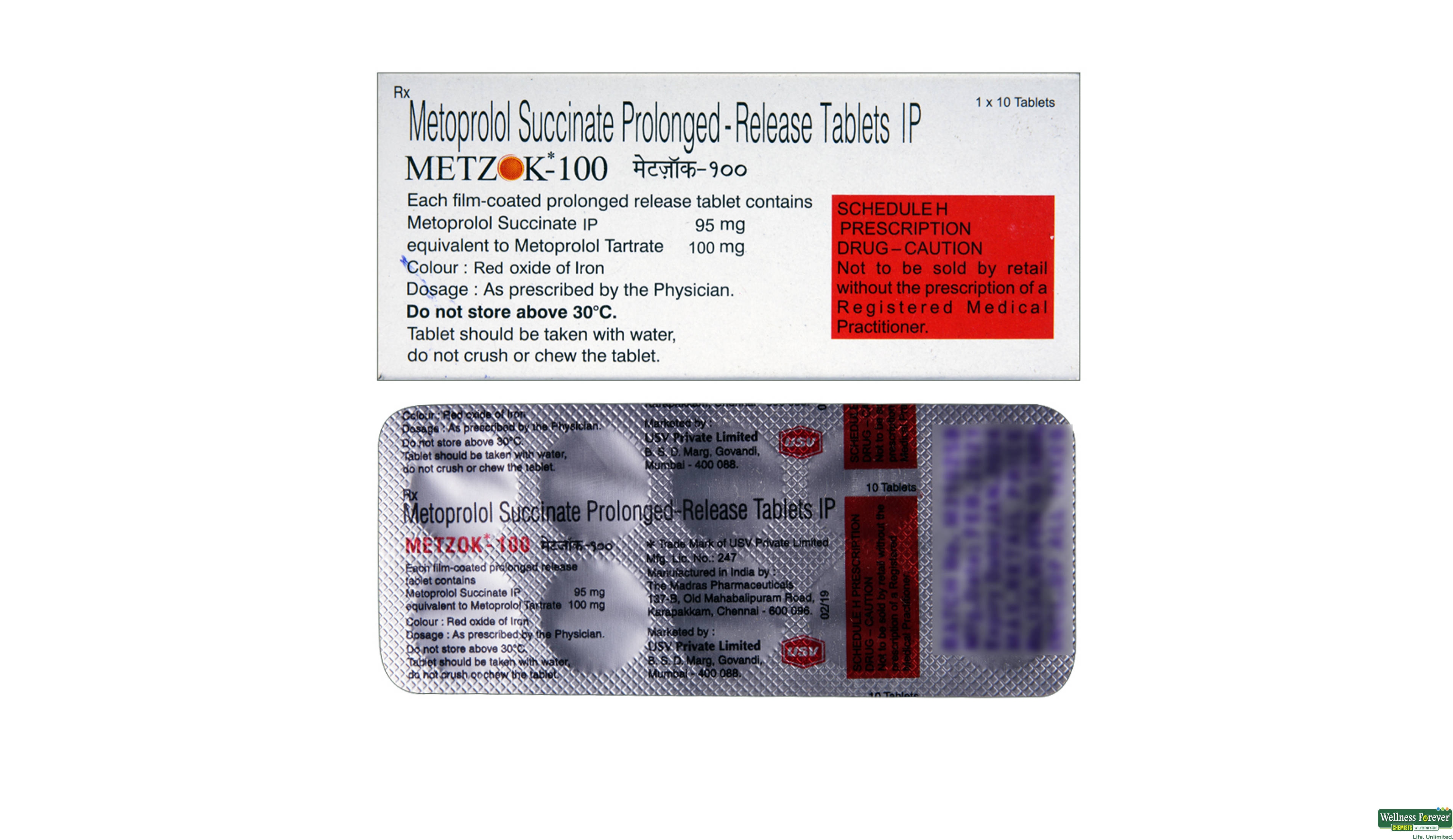 METZOK 100MG 10TAB- 2, 10TAB, 