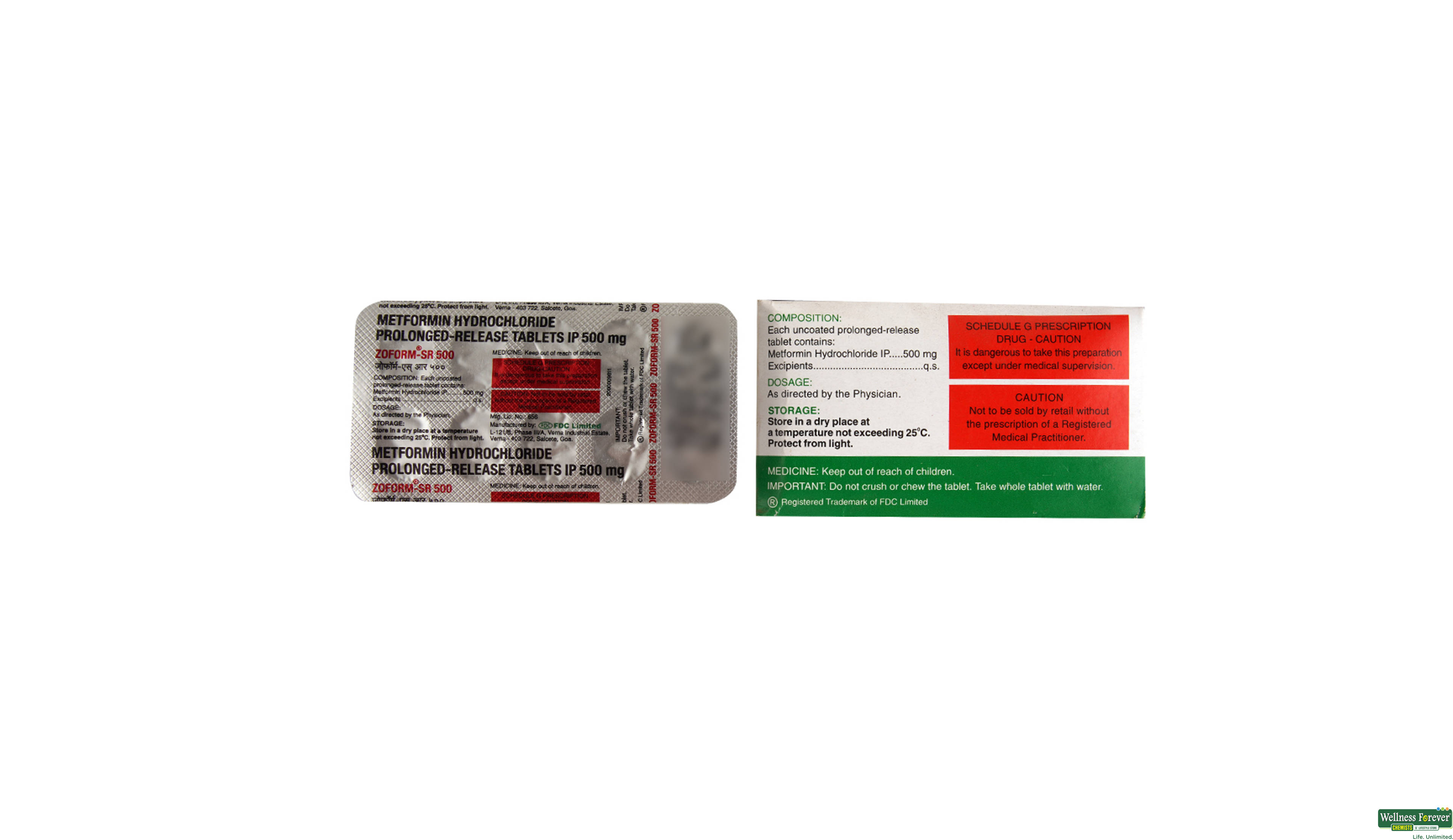 ZOFORM-SR 500MG 10TAB- 2, 10TAB, 