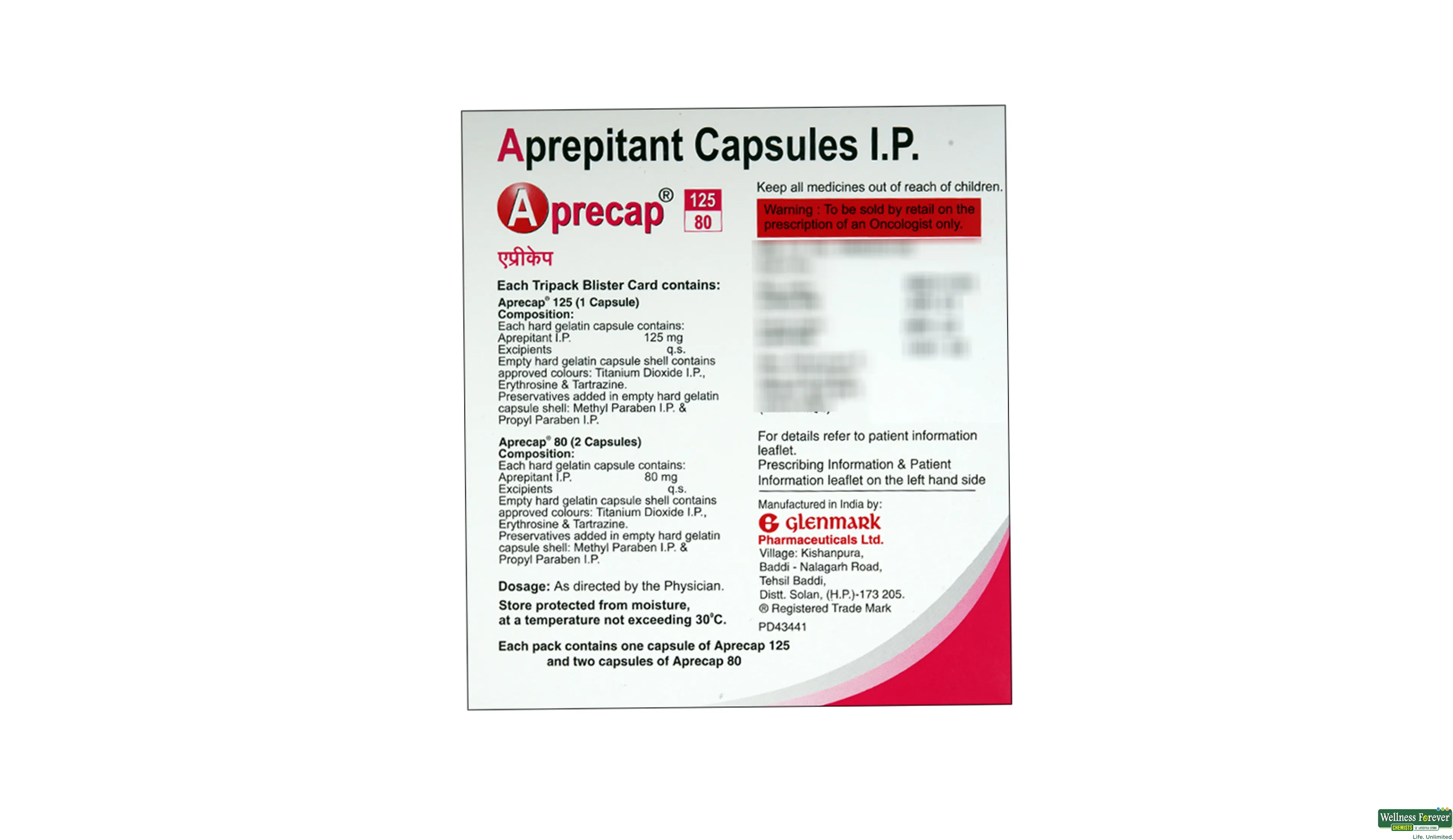 APRECAP 125/80MCG KIT- 2, 1KIT, 