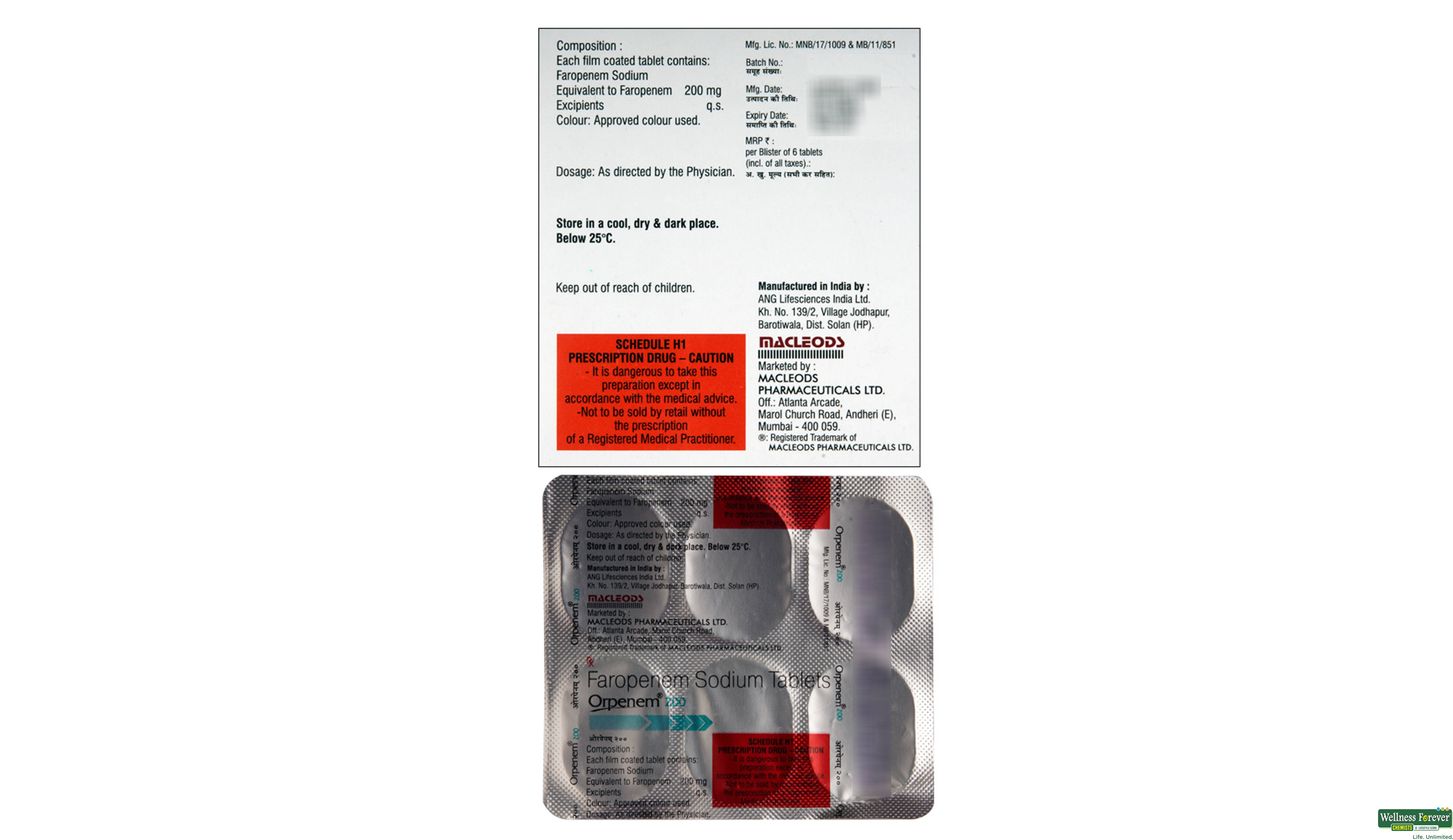 ORPENEM 200MG 6TAB- 2, 6TAB, 