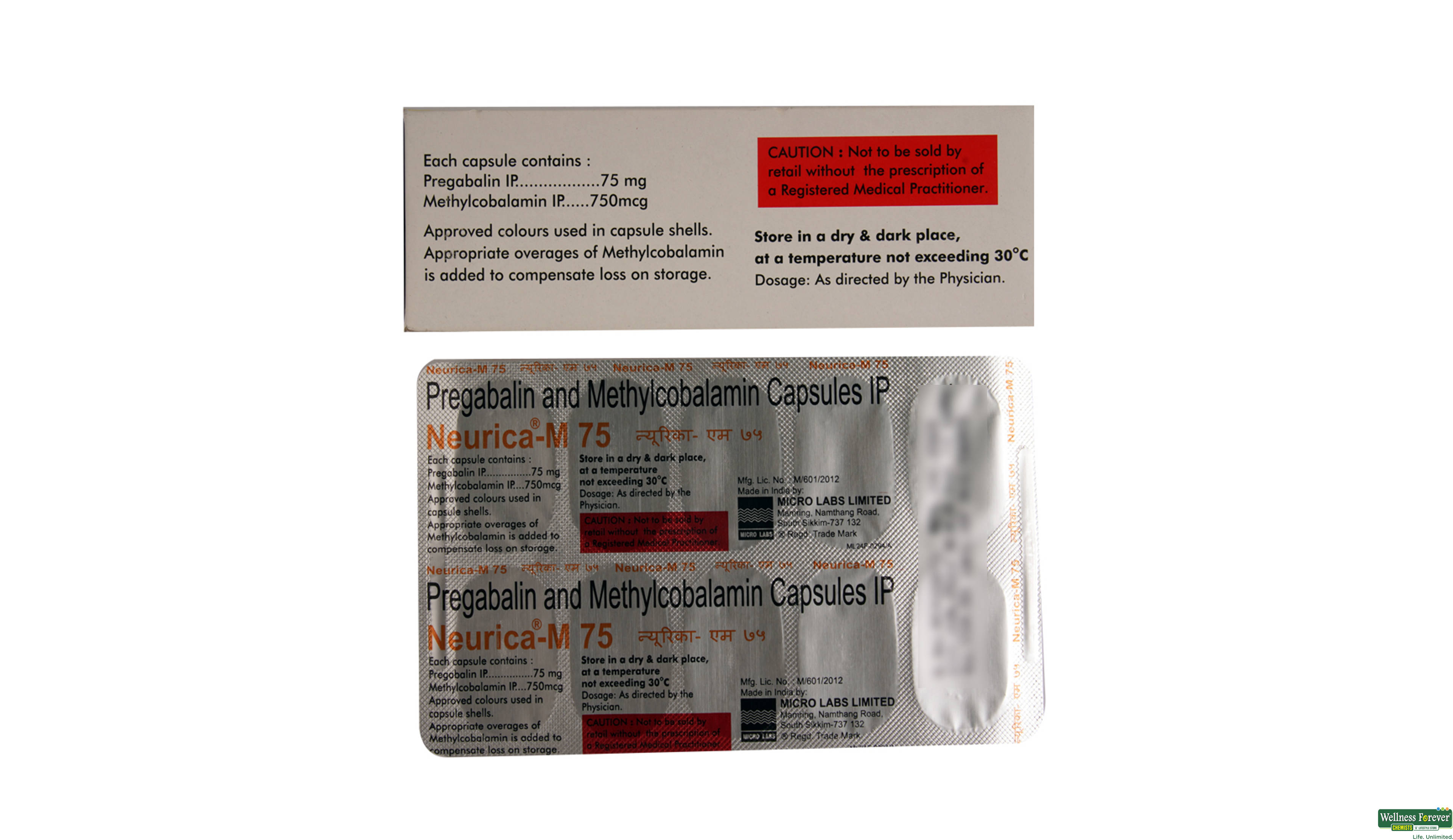 NEURICA-M 75MG 10CAP- 2, 10CAP, null