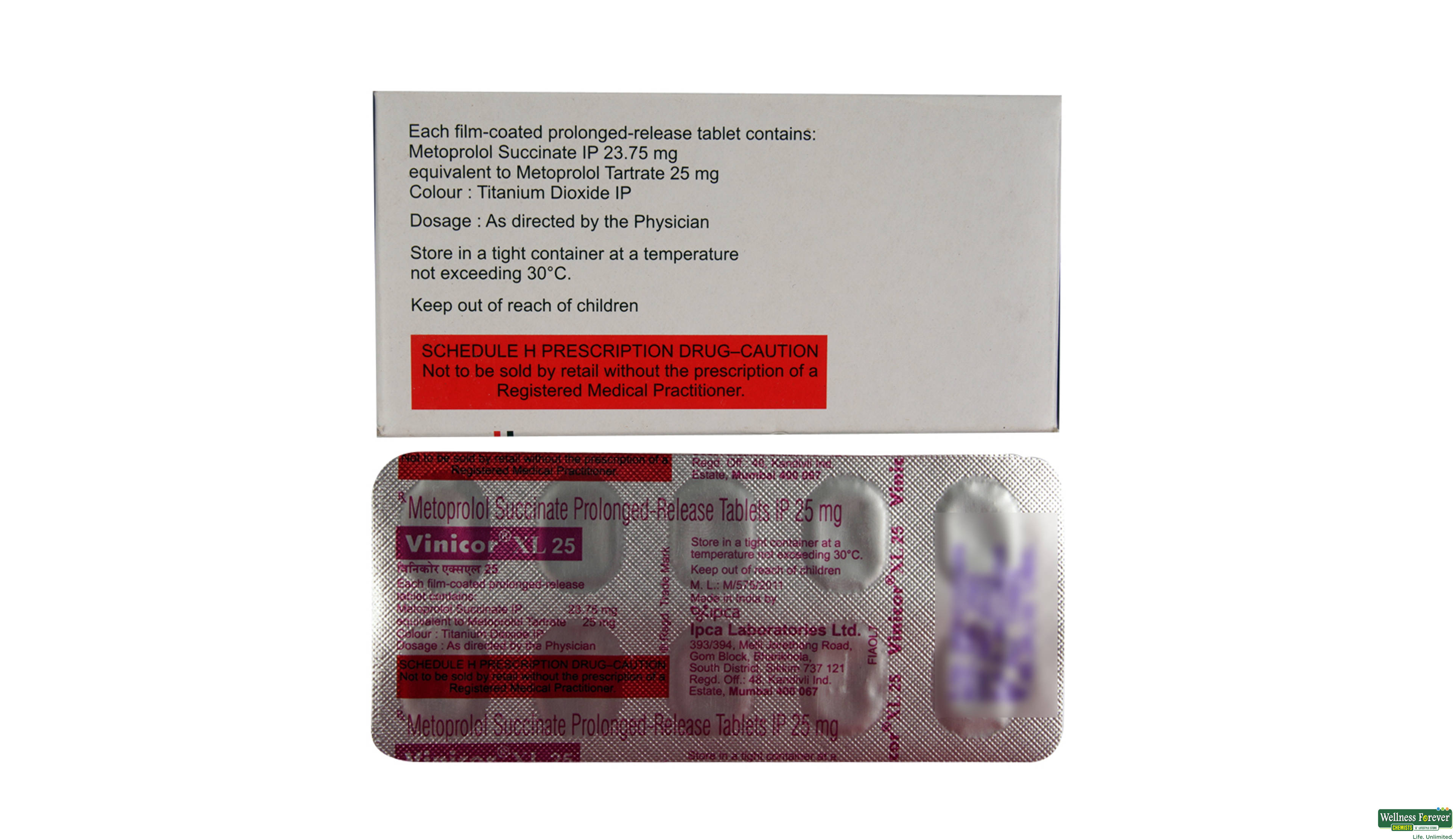 VINICOR-XL 25MG 10TAB- 2, 10TAB, 