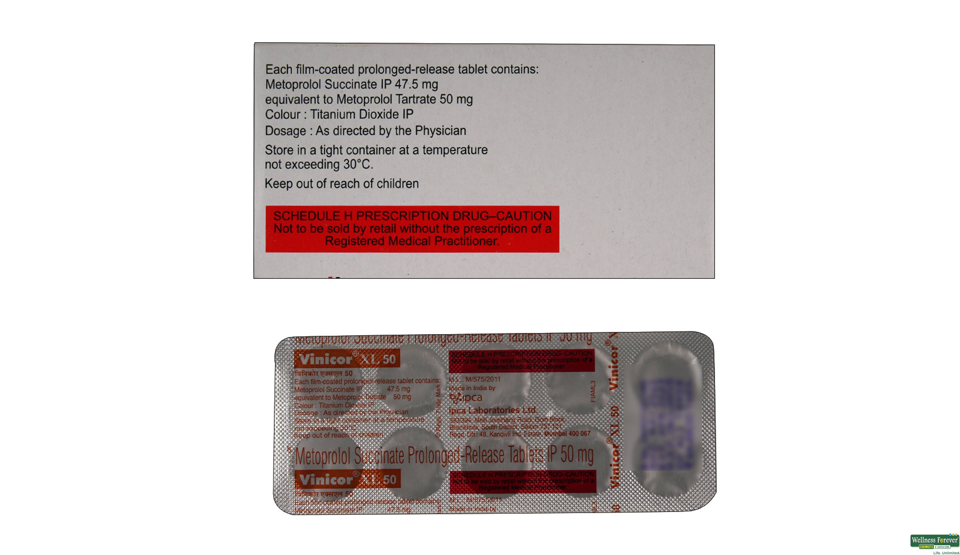 VINICOR-XL 50MG 10TAB- 2, 10TAB, 