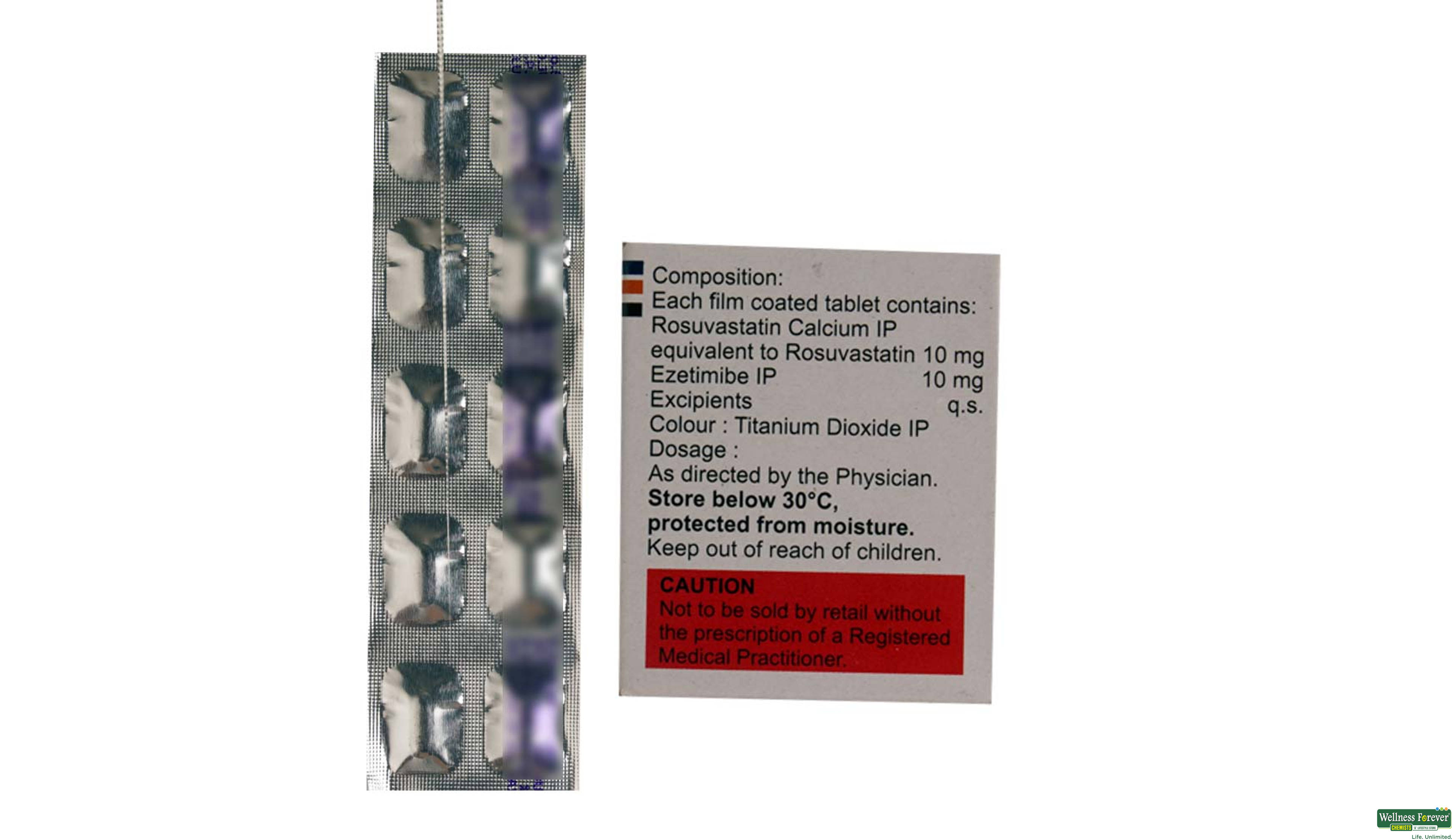 ROSUVAS-EZ 10MG 10TAB- 2, 10TAB, 