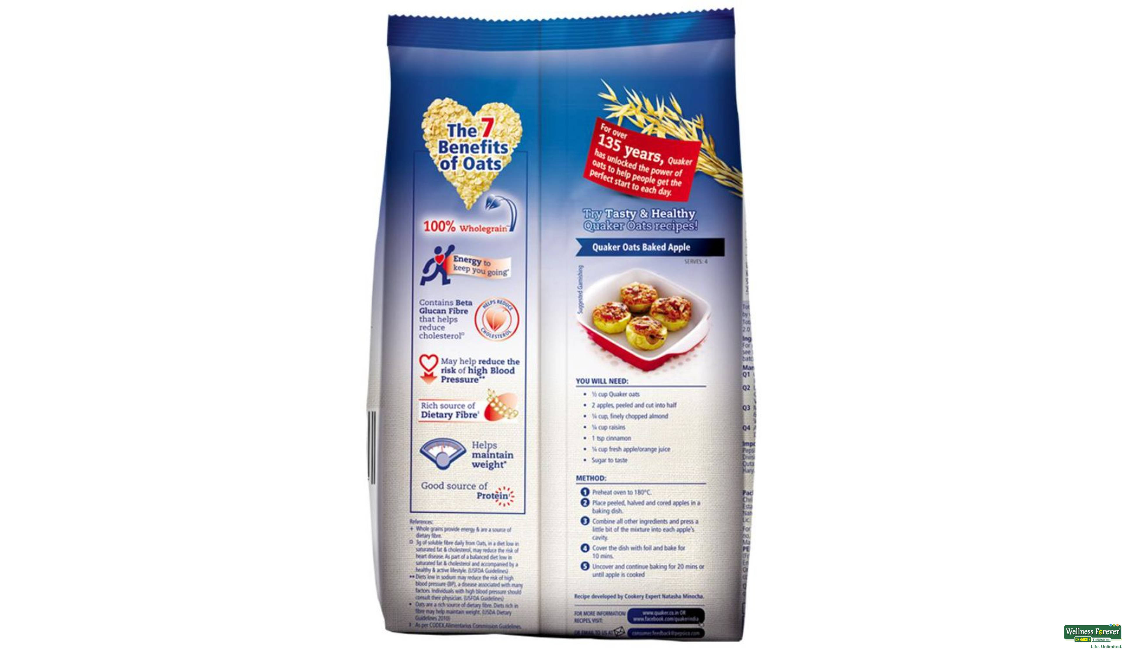 QUAKER OATS NATURAL REF 400GM- 3, 400GM, 