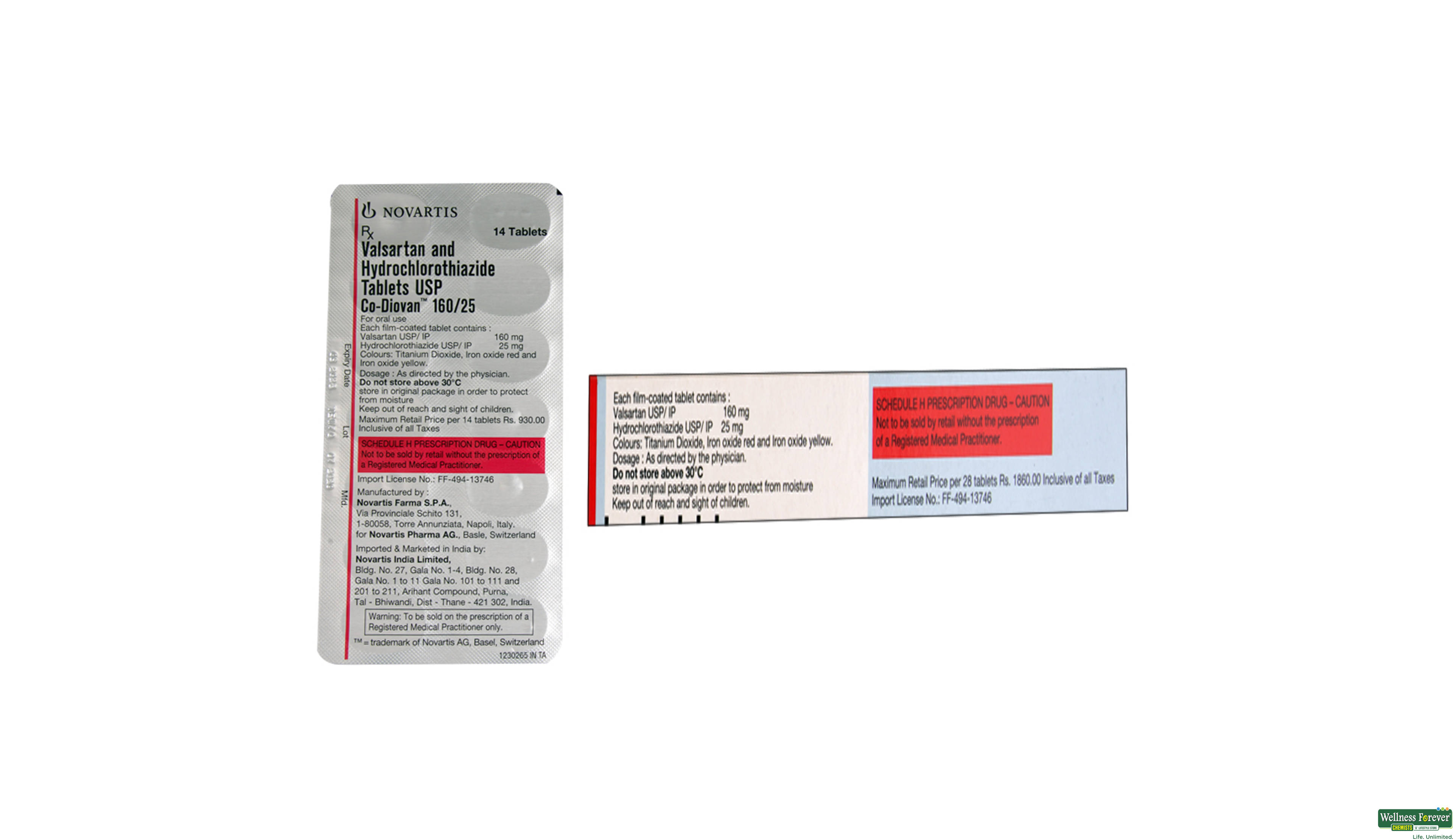 CO-DIOVAN 160/25MG 14TAB- 2, 14TAB, null