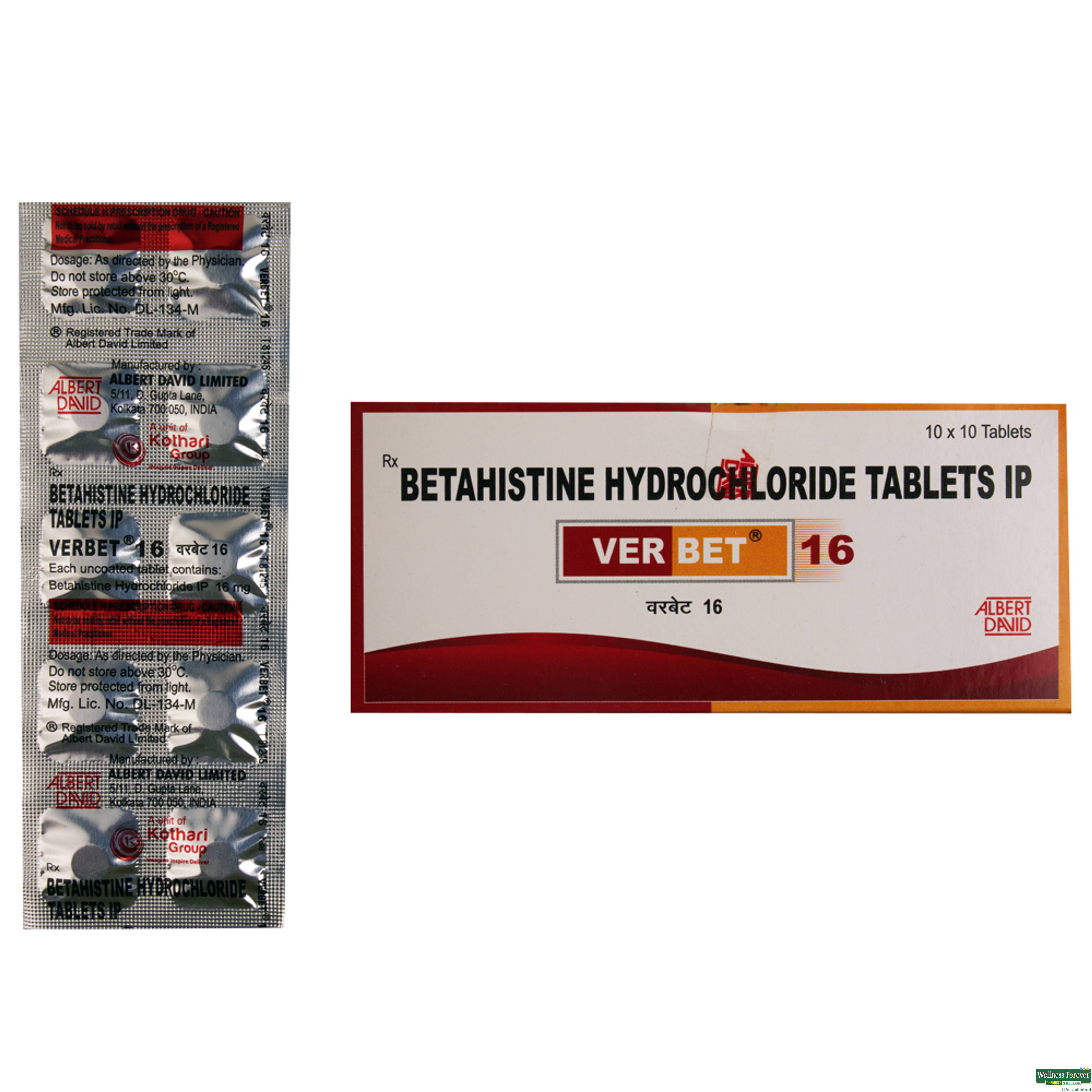 VERBET 16MG 10TAB-image