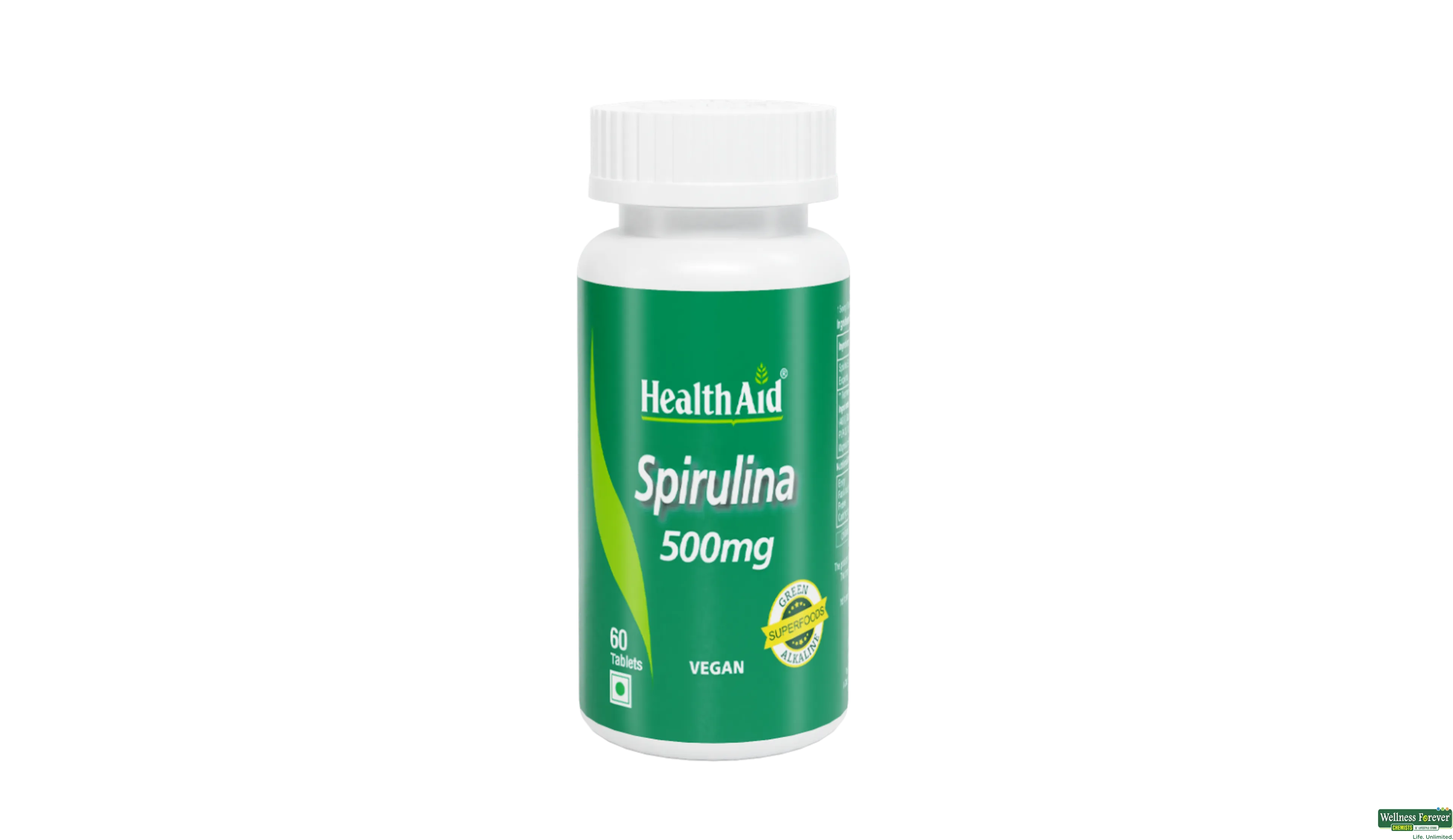 HEALTH AID SPIRULINA 500MG 60TAB- 2, 60TAB, 