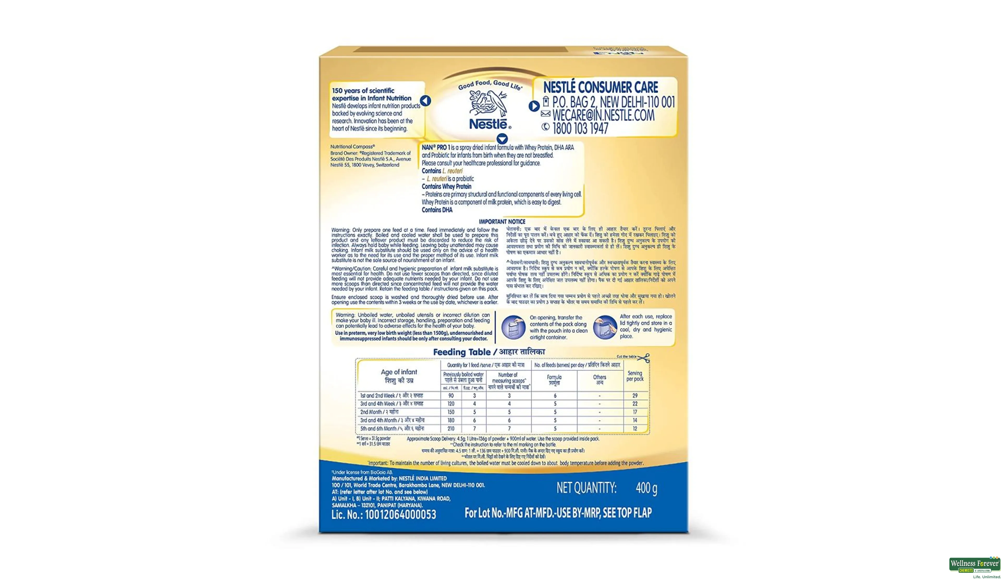 Buy Nestle Nan Pro 1 Follow Up Formula Powder Refill Pack 400 g