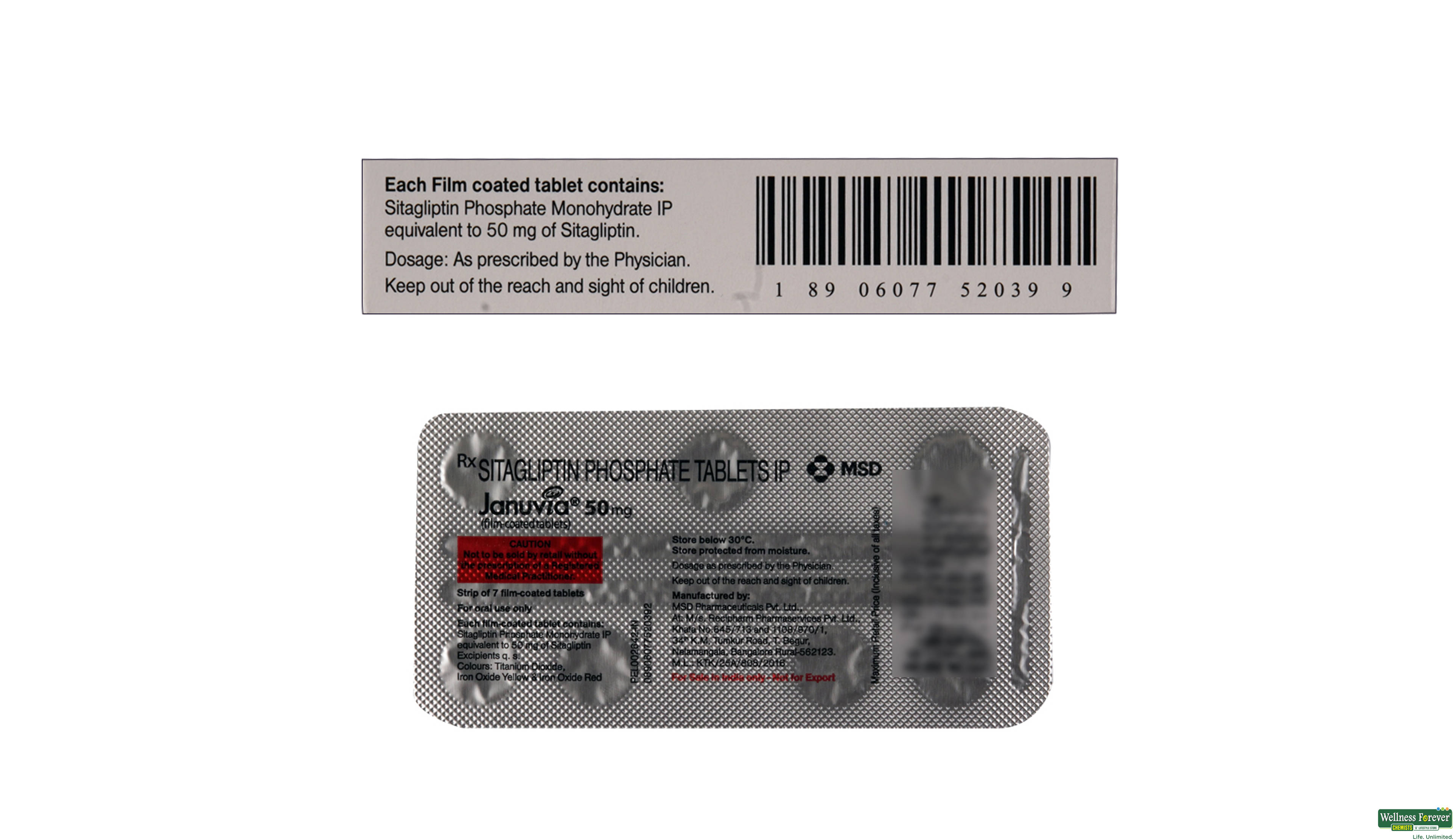 JANUVIA 50MG 7TAB- 2, 7TAB, 