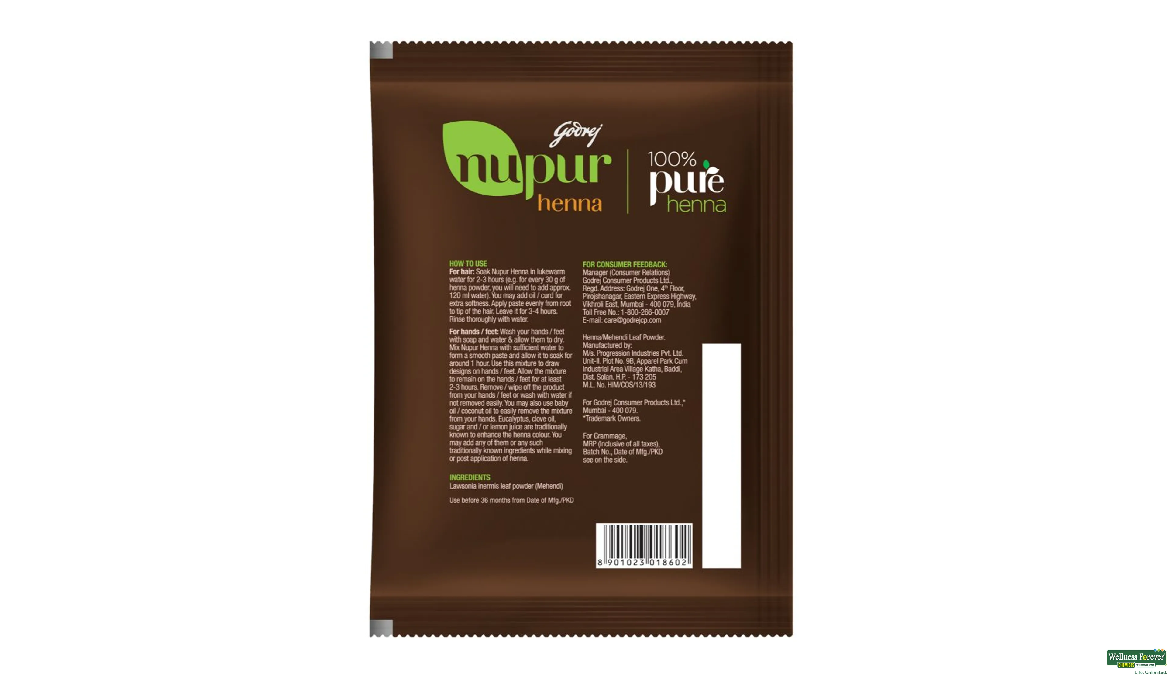 Buy Godrej Nupur Henna, Natural Henna With s, 100 G, Fghcnupdx003 Online at  desertcartINDIA