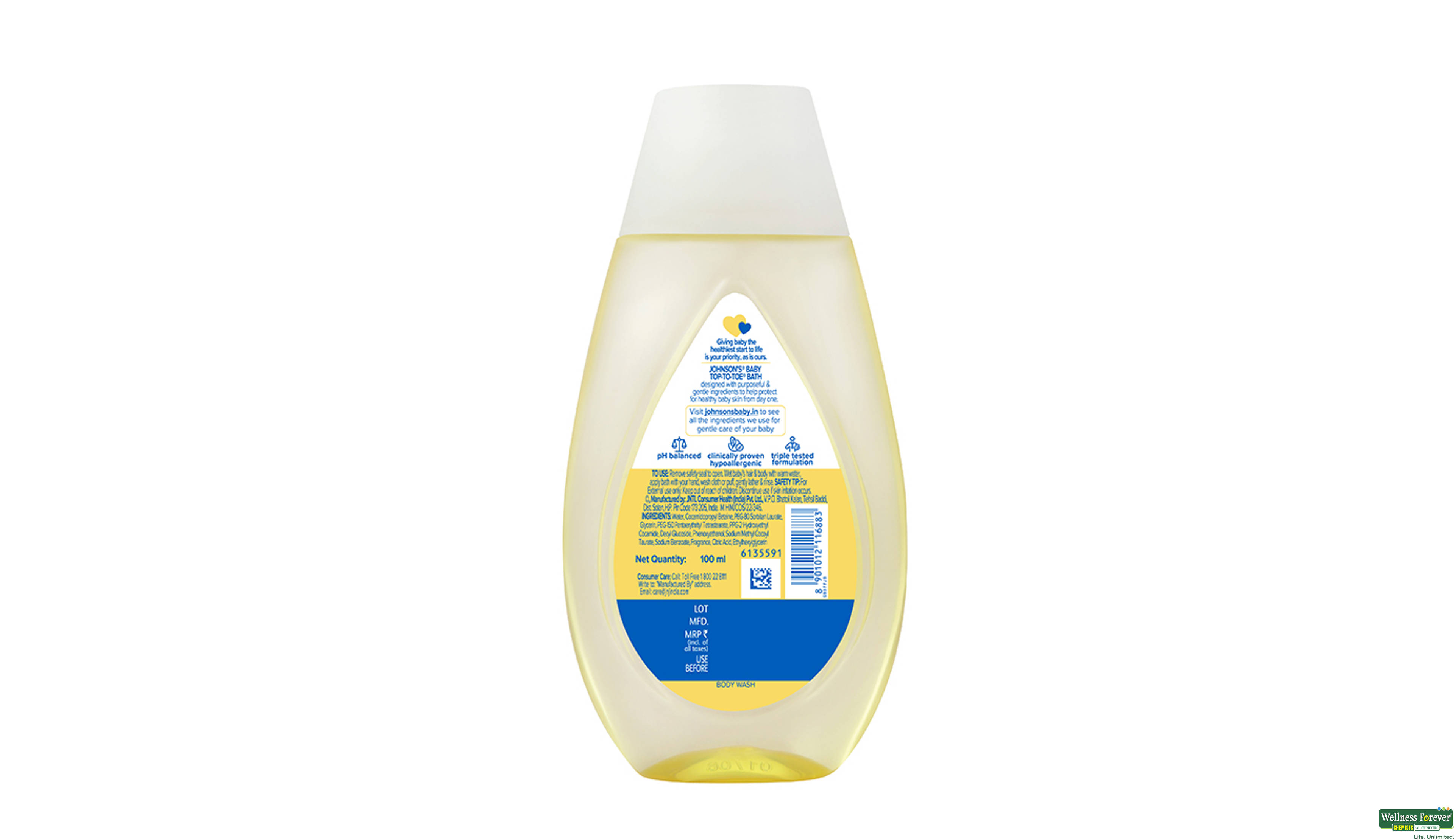 JOHNSONS BABY BODY BATH TOP TO TOE 100ML- 2, 100ML, 