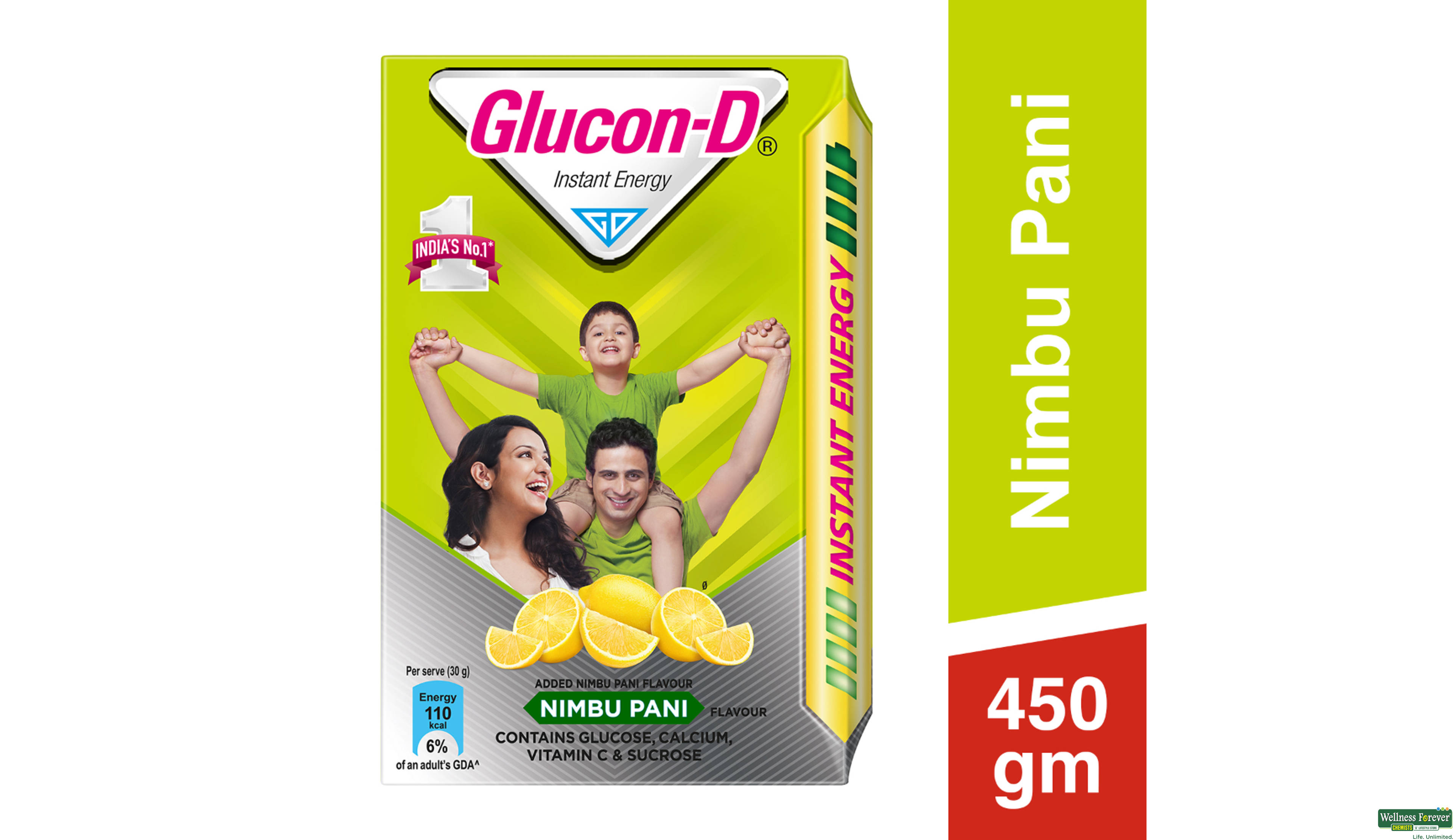 GLUCON D PWDR NIMBU PANI REF 450GM- 1, 450GM, 