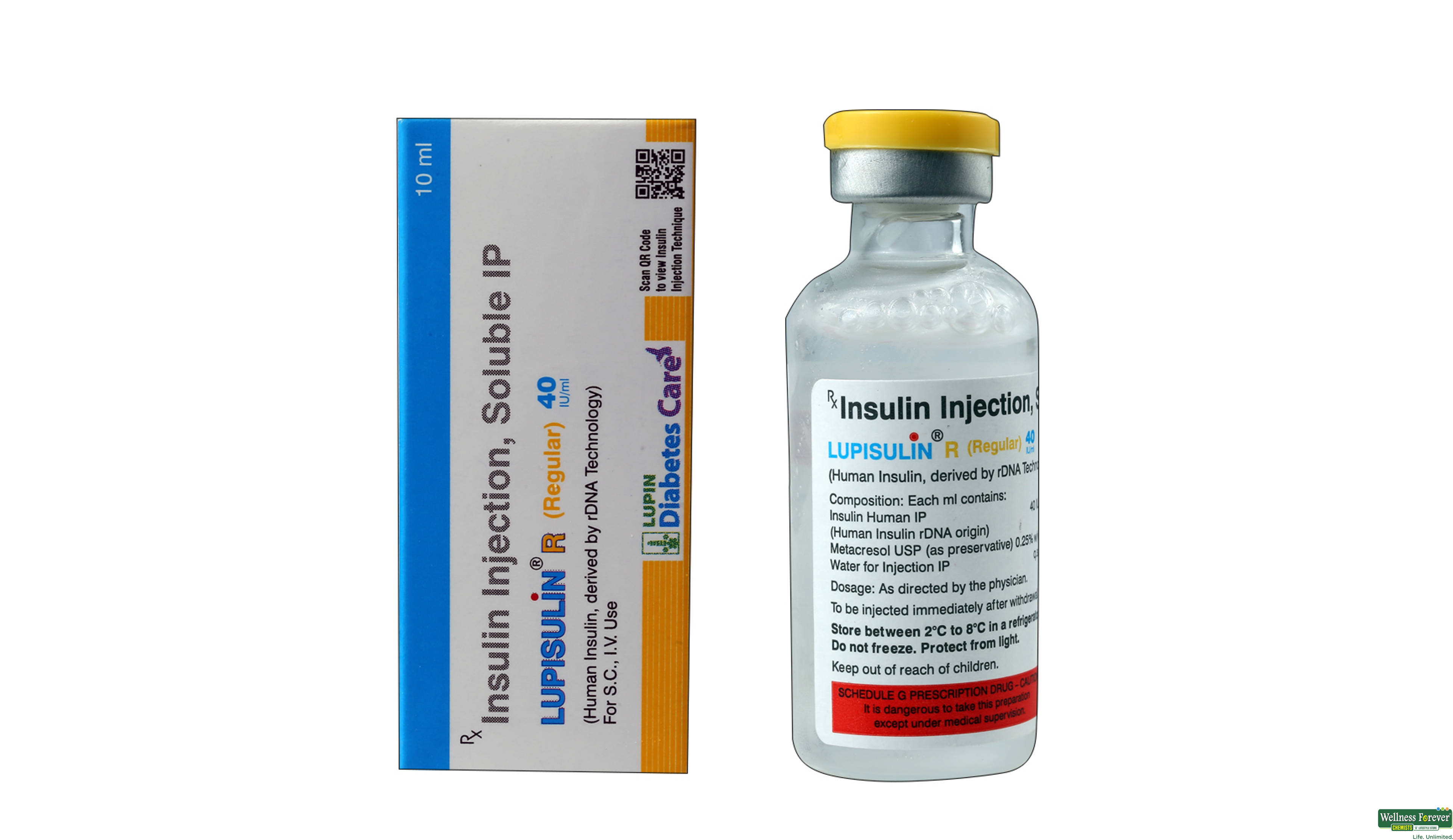 LUPISULIN R 40IU INJ 10ML VIAL- 1, 1PC, 