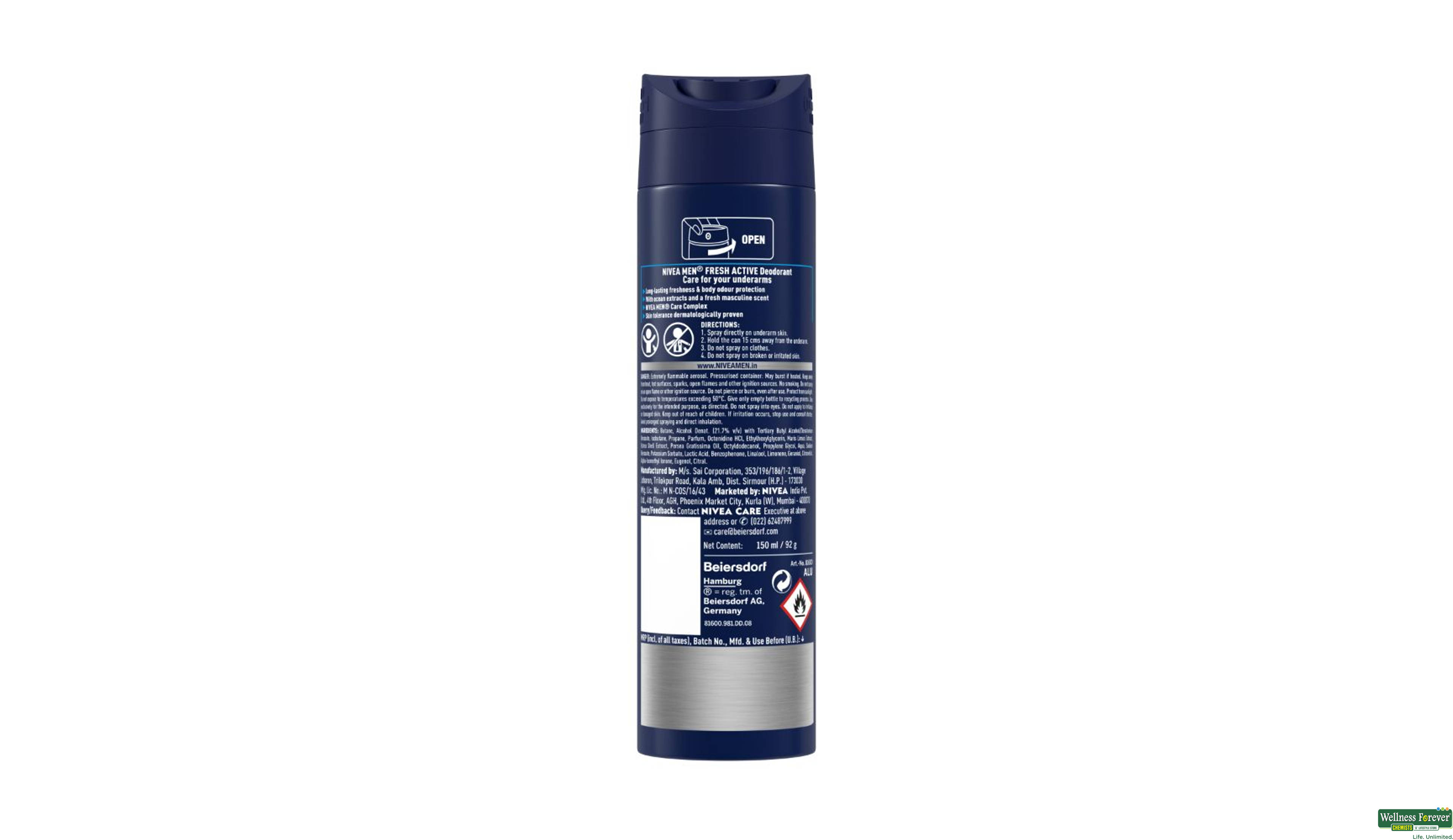 NIVEA DEO MEN FRESH ACTIVE 150ML- 2, 150ML, 