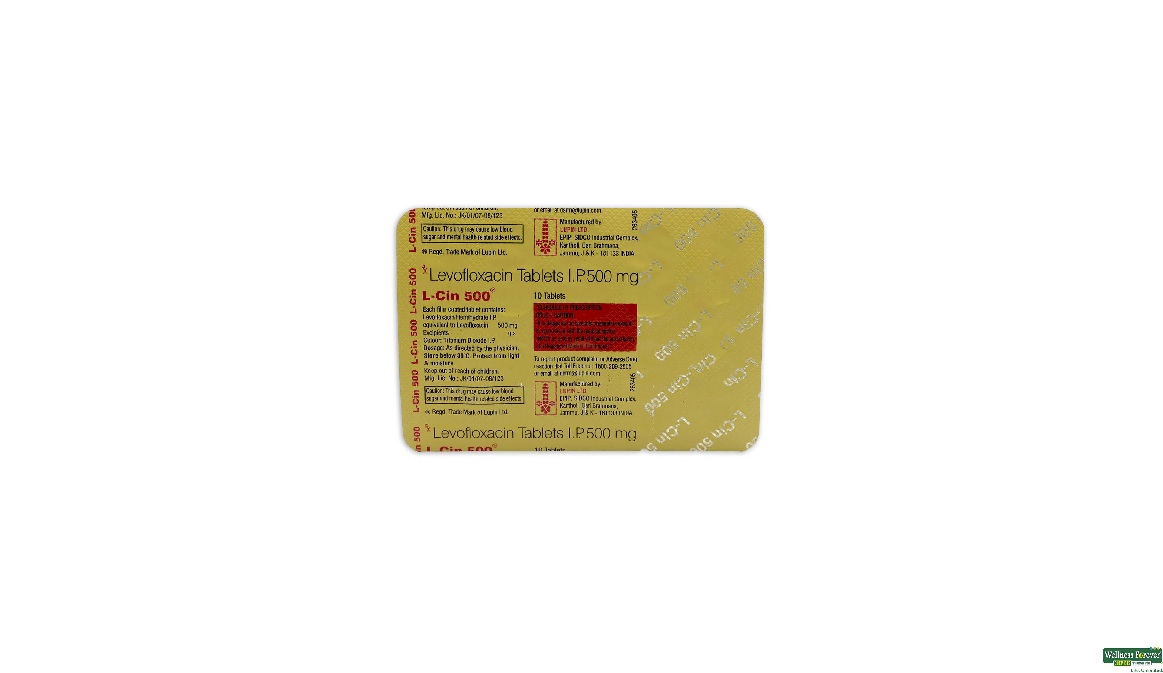 L-CIN 500MG 10TAB- 1, 10TAB, 