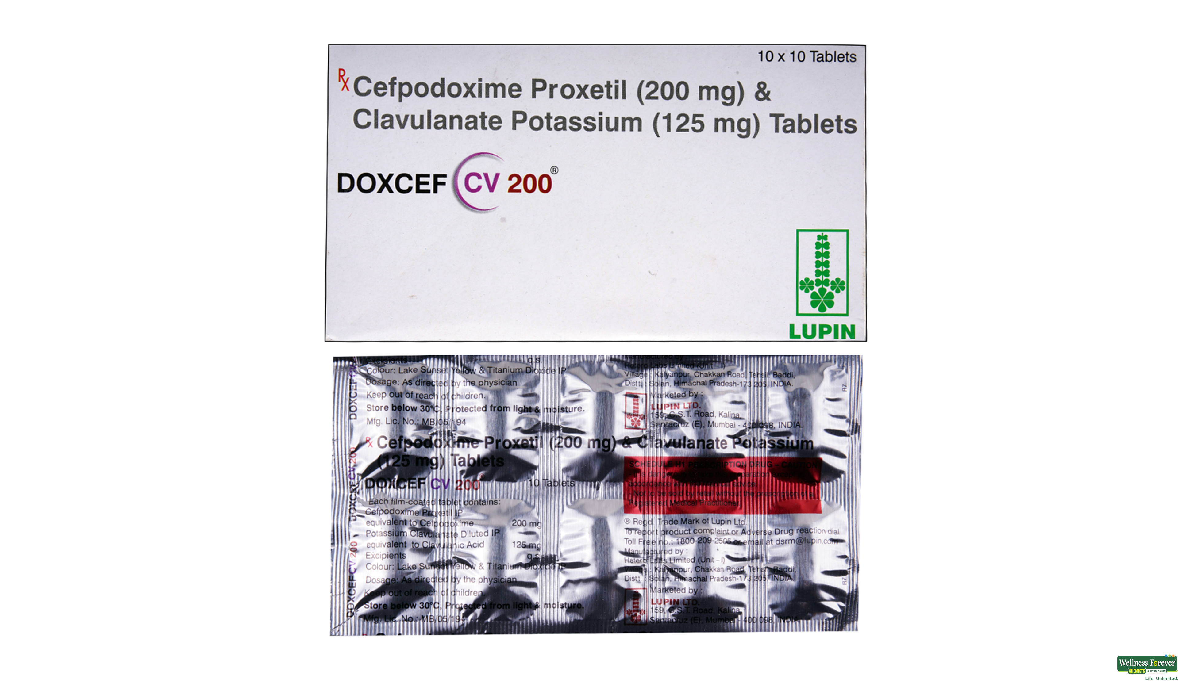 DOXCEF-CV 200MG 10TAB- 1, 10TAB, 