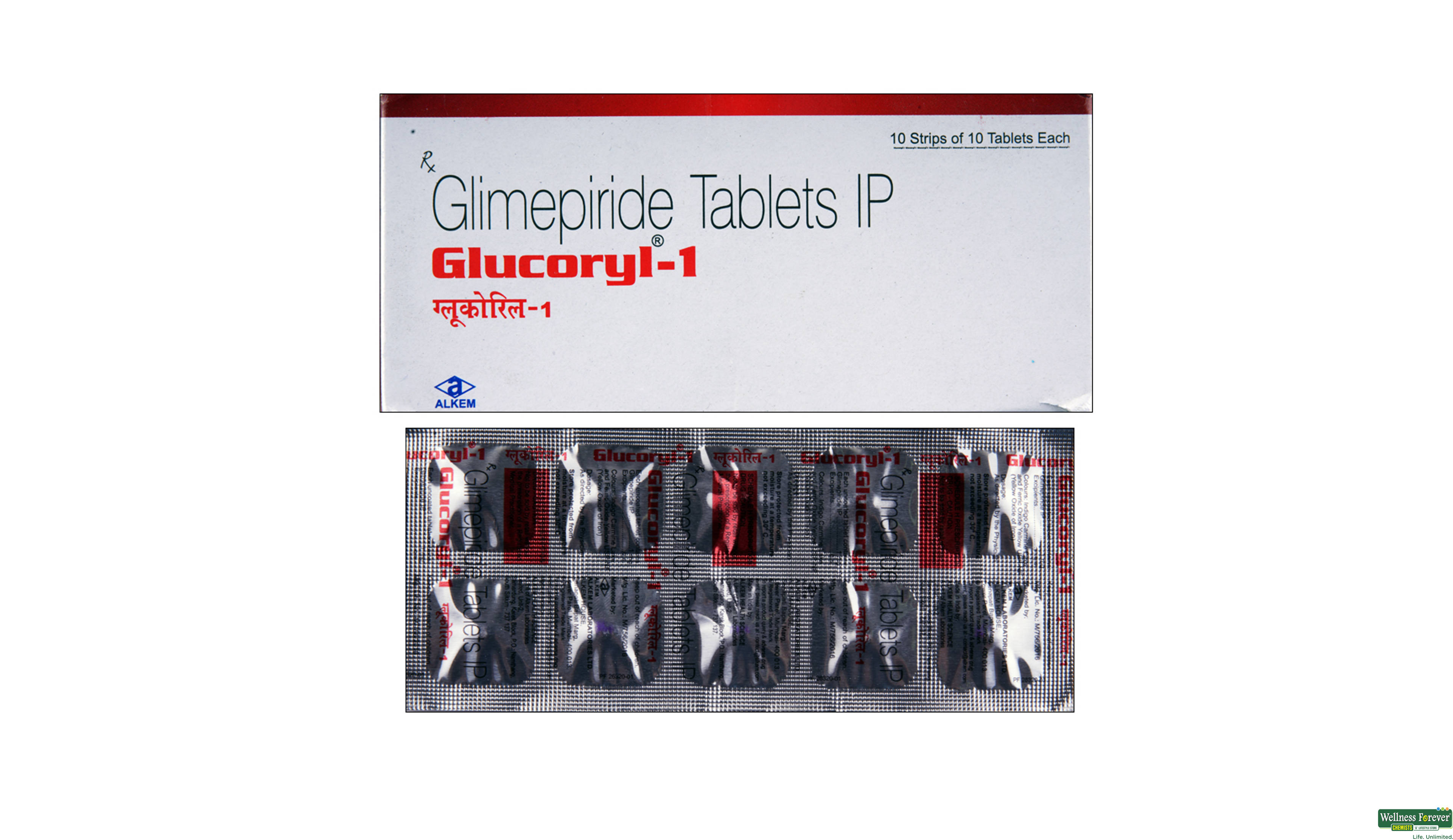 GLUCORYL 1MG 10TAB- 1, 10TAB, 