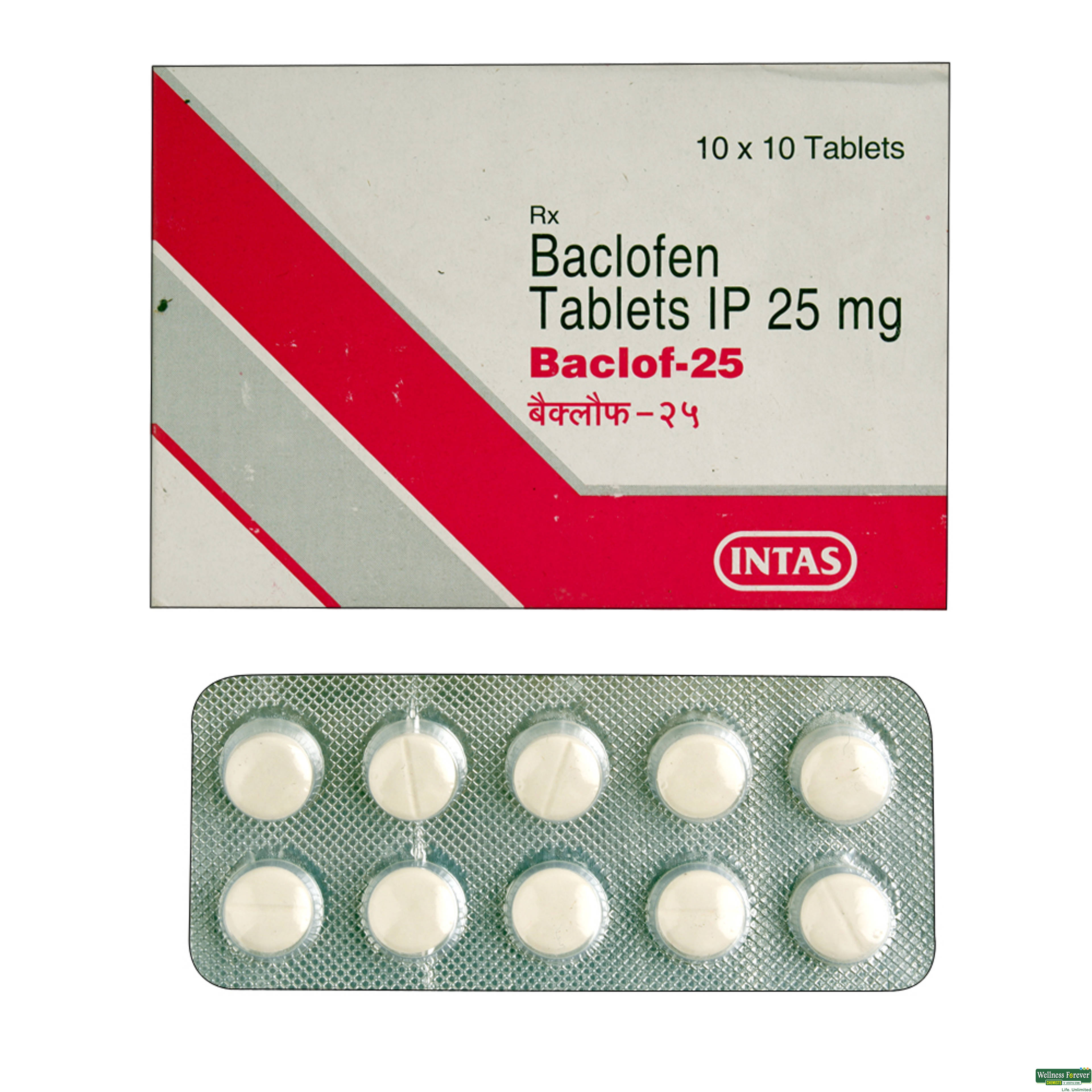 Baclof 25mg 10 Tablets-image