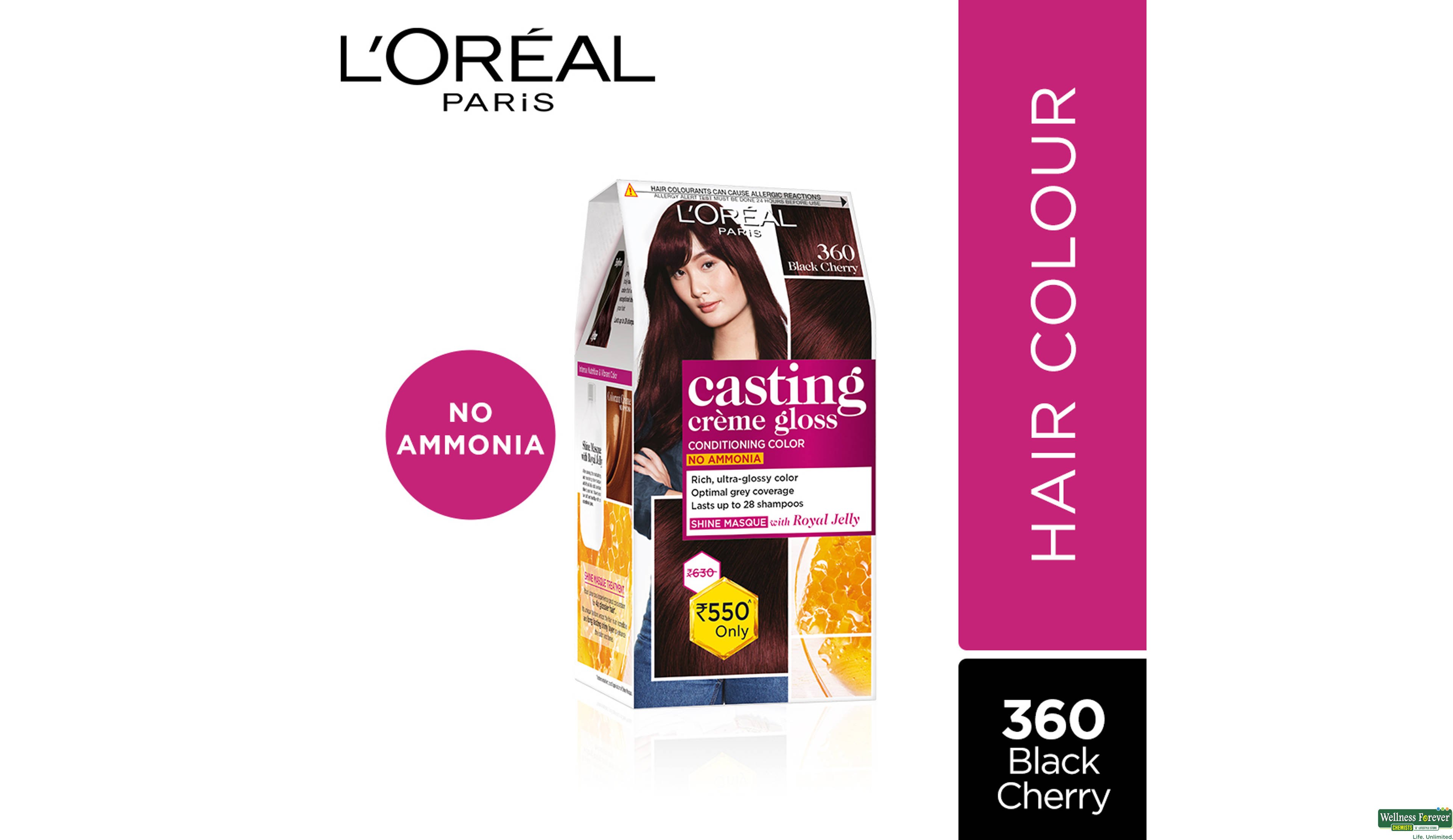 LOREAL HR/CLR CAST BLACK CHERRY 360 1PC- 1, 1PC, 