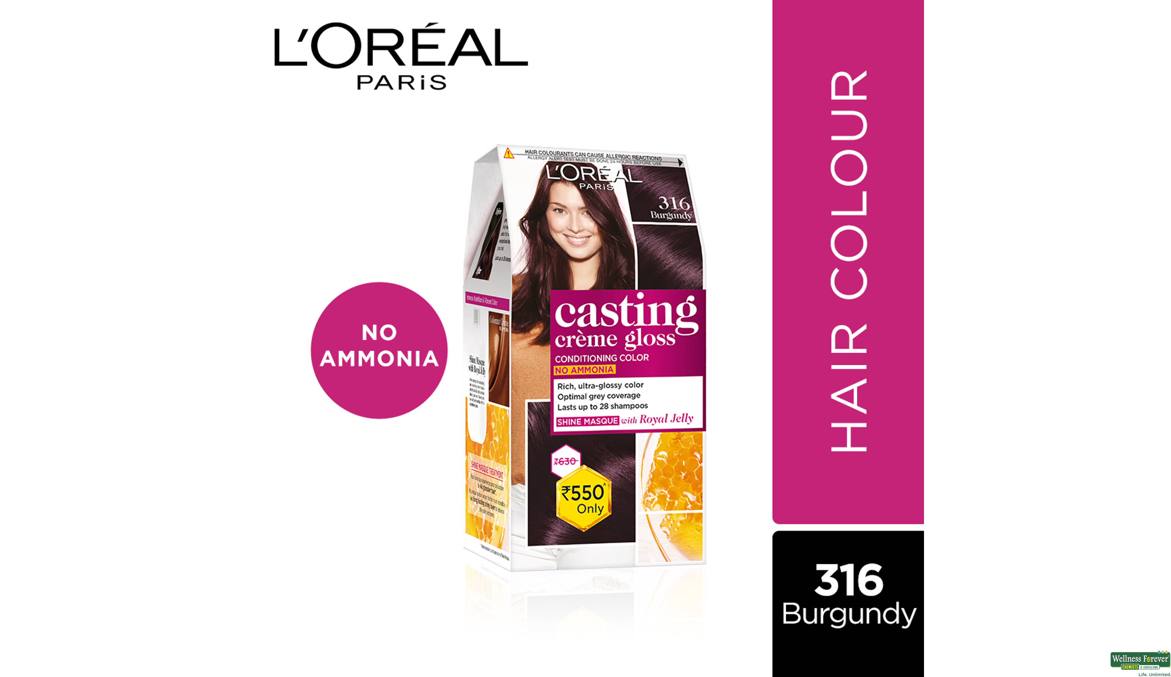 LOREAL HR/COLOR CAST PLUM 316 1PC- 1, 1PC, 