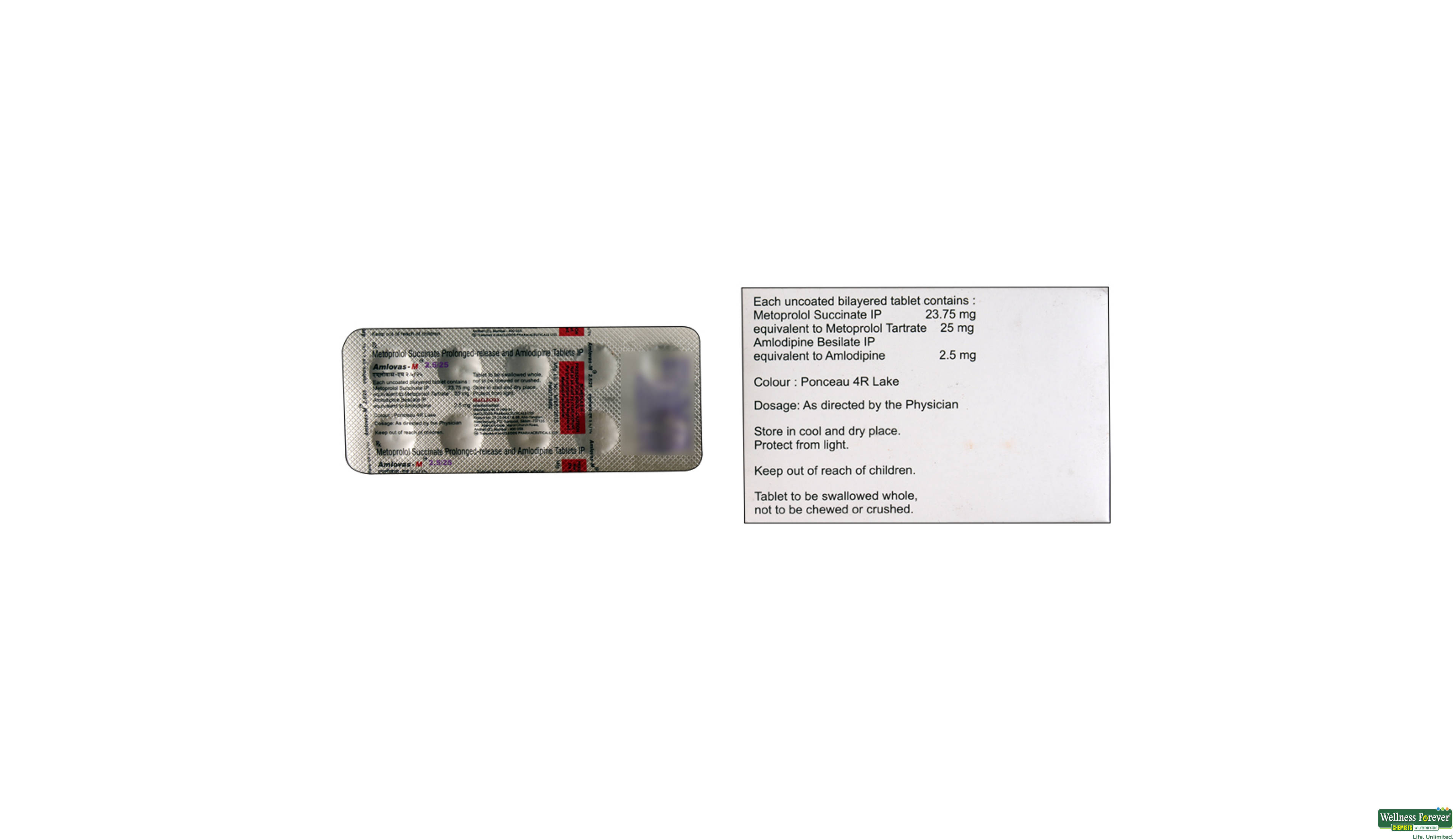 AMLOVAS-M 2.5/25MG 10TAB- 2, 10TAB, 