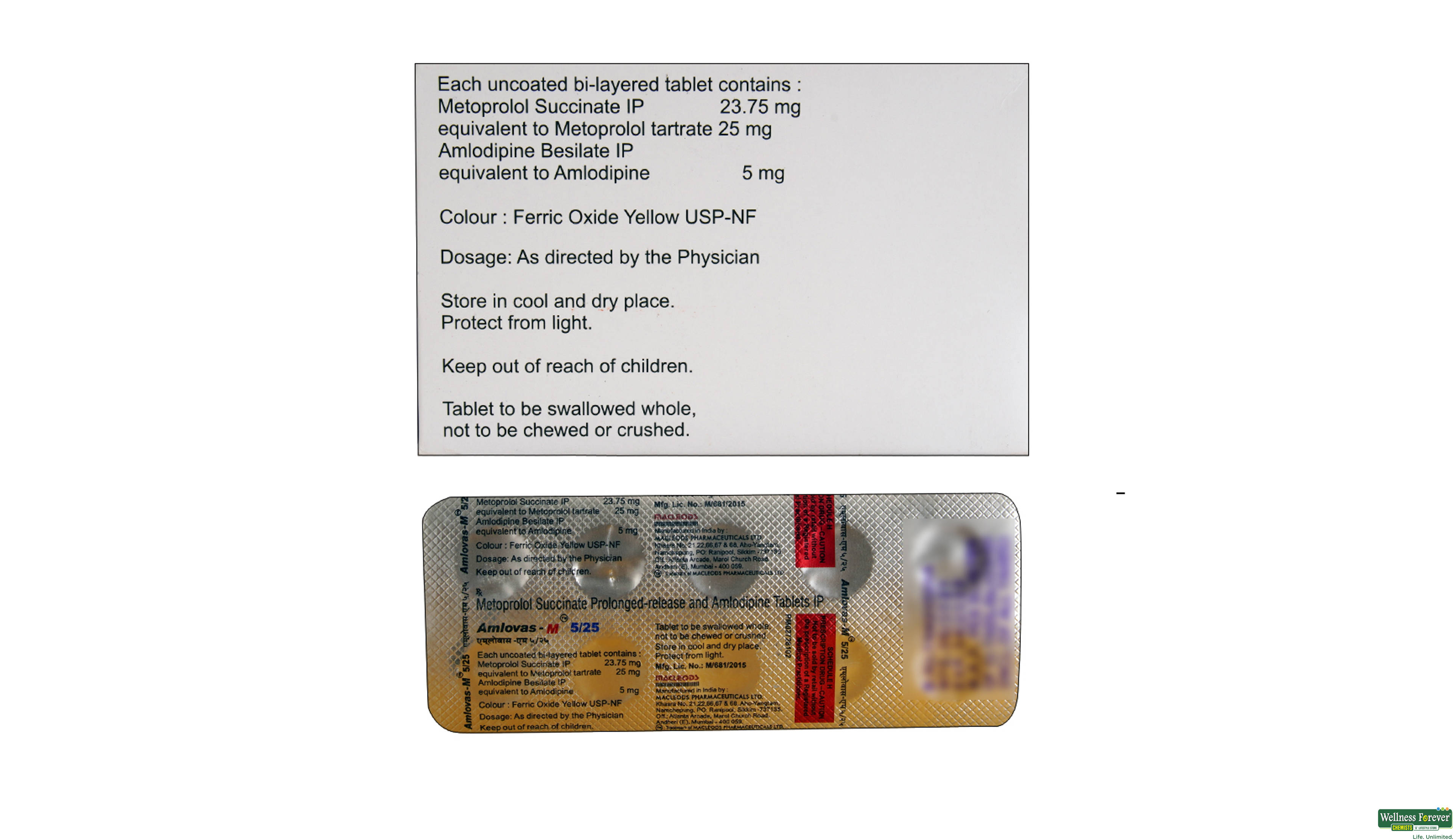 AMLOVAS-M 5/25MG 10TAB- 2, 10TAB, 