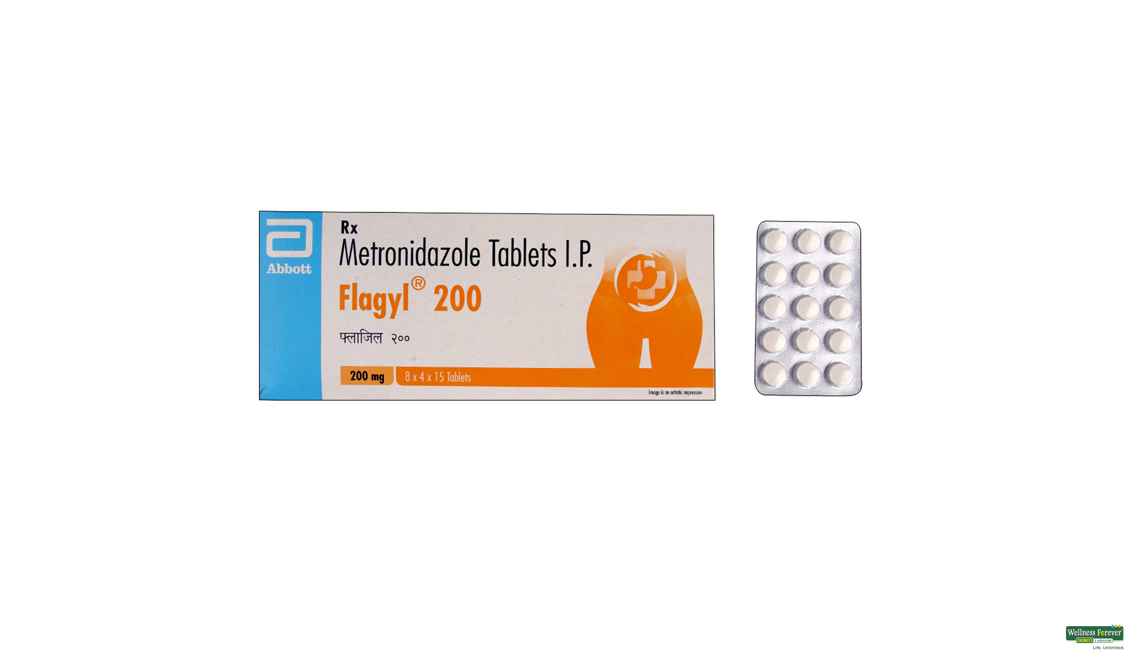 FLAGYL 200MG 15TAB- 1, 15TAB, 