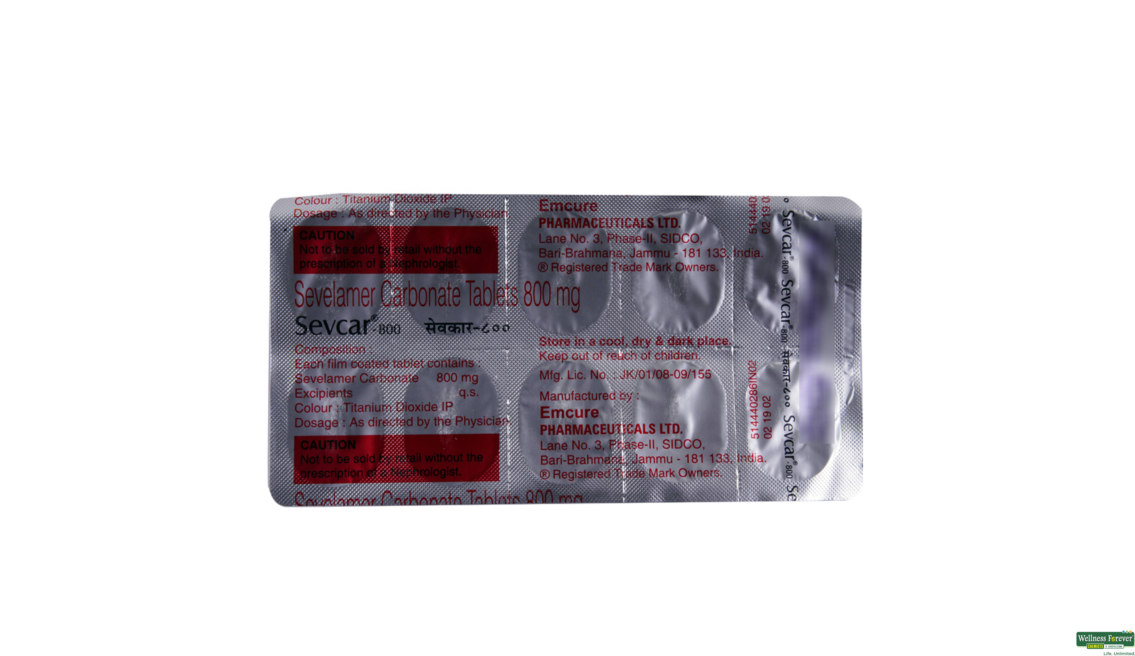 SEVCAR 800MG 10TAB- 2, 10TAB, null