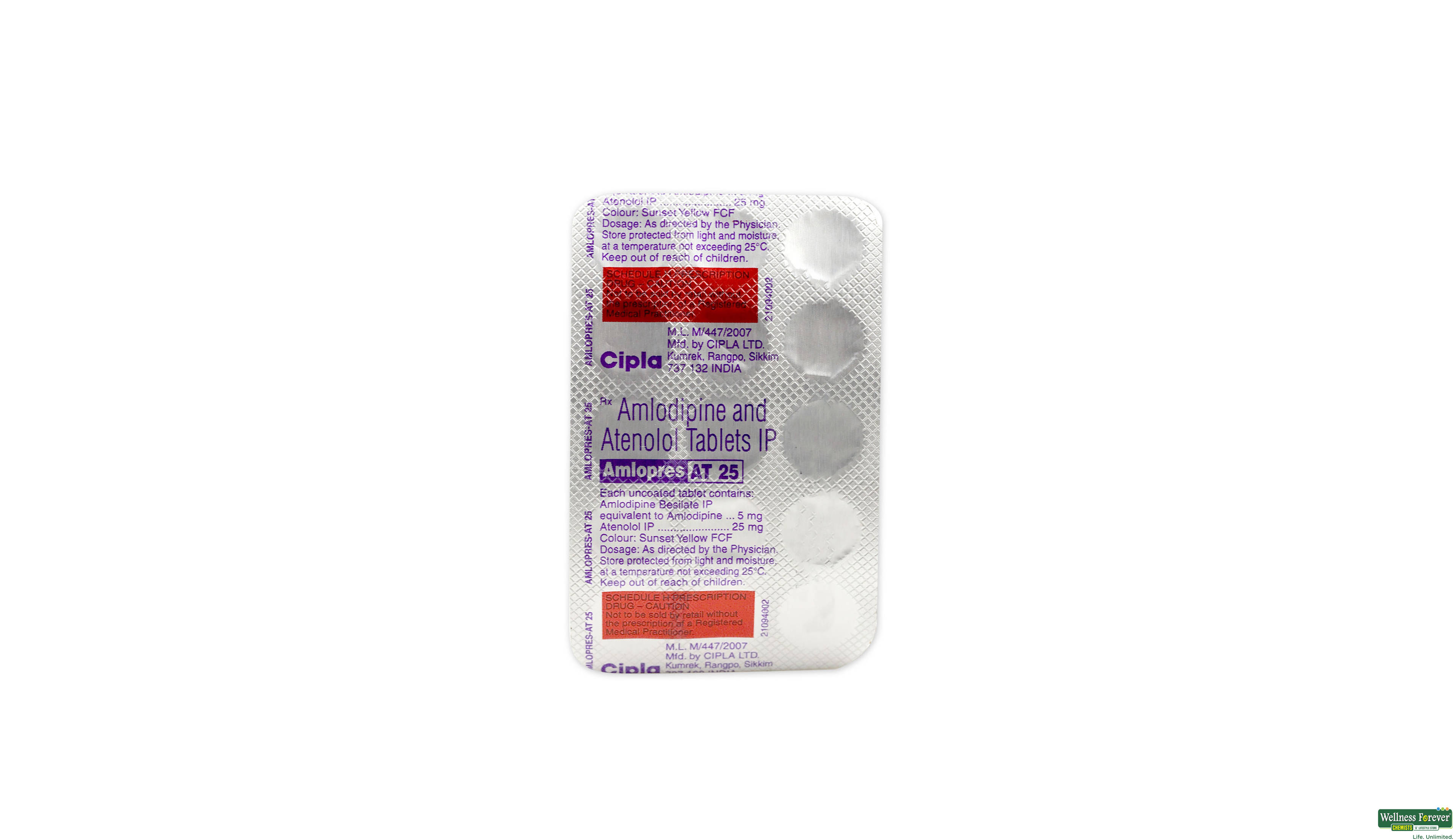 AMLOPRES-AT 25MG 15TAB- 1, 15TAB, 